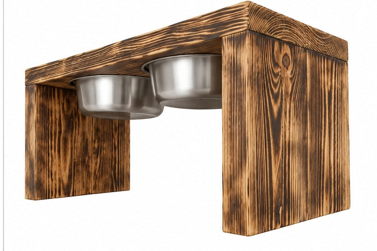 Tall stand for two dog bowls. Elevated dog food and water buffet Manufacturer code KRONA1