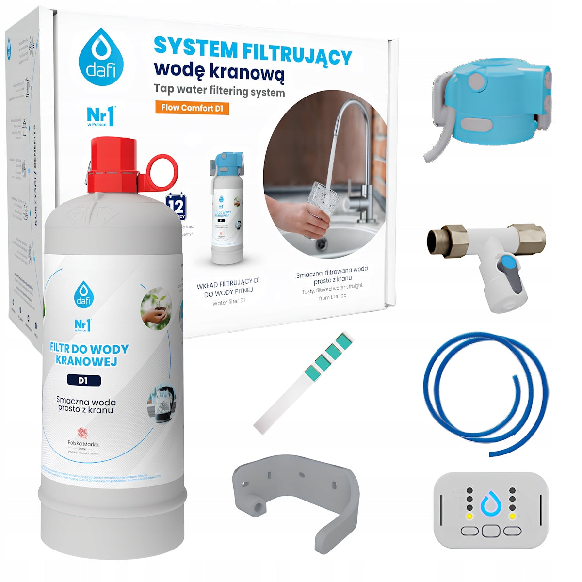Tap Water Filter System Starter Kit Dafi Flow Comfort D1 Product weight with unit packaging 0.8 kg