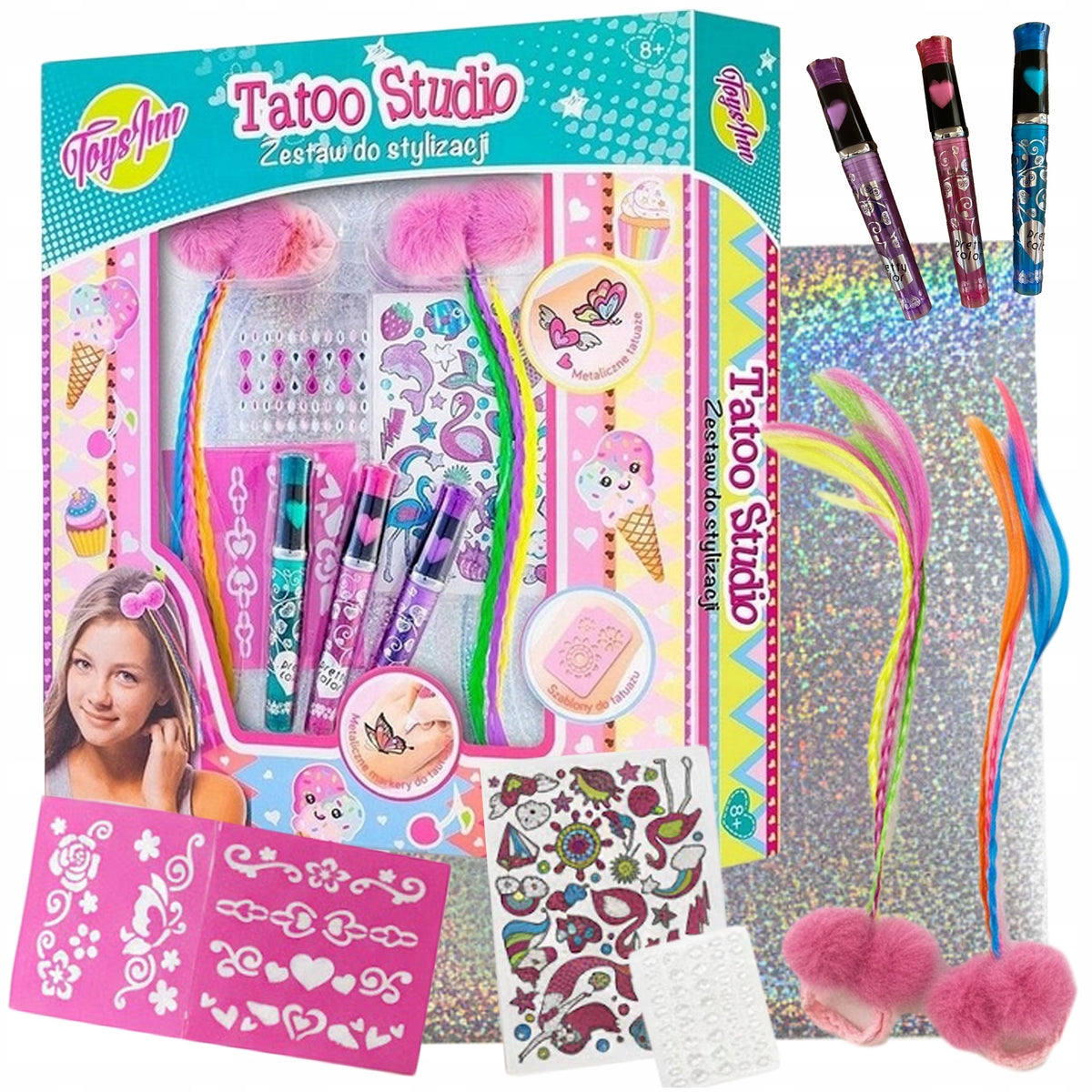 Tattoo Studio For Children 7 YEARS Styling Set with BRAIDS Extra Manufacturer code 5901583296543