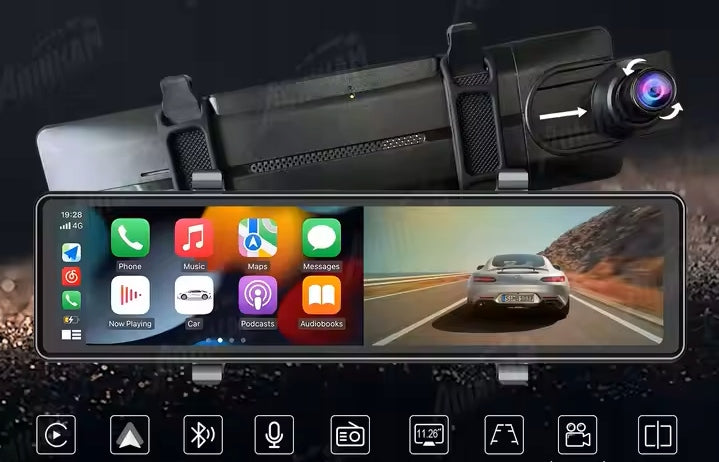 Taxi Recorder Bus QHD Three Cameras Mirror GPS Navigation Android Carplay Recording quality QHD (2560 x 1440)