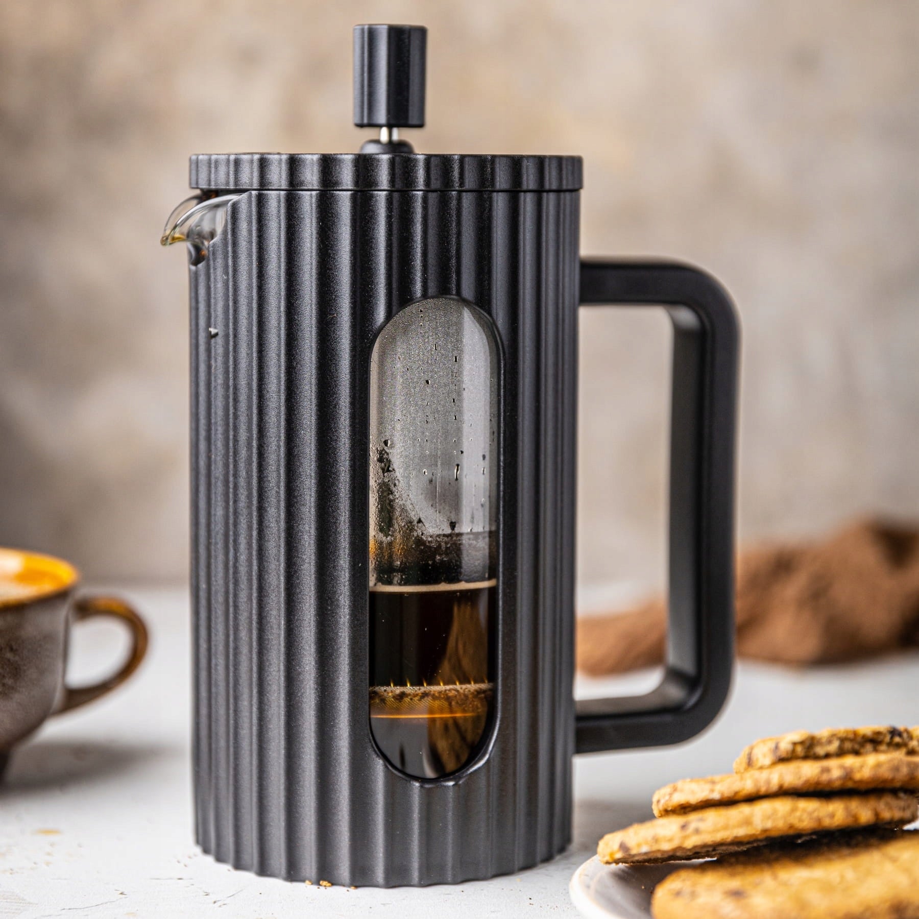 Tea Maker 0.35l 3 Cups PISTON Jug French Press Black Packaging status original