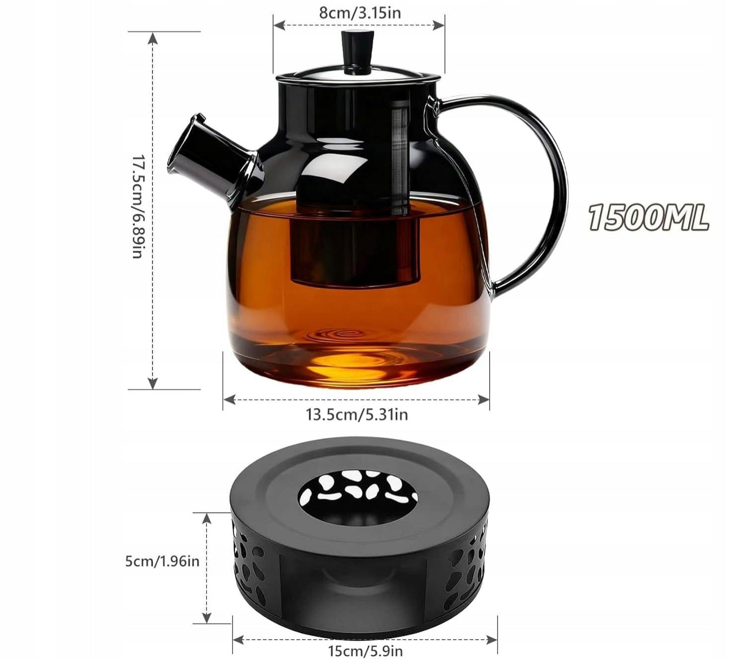 Tea maker with heater Jug LARGE 1,5l 1500 ml Brand no brand