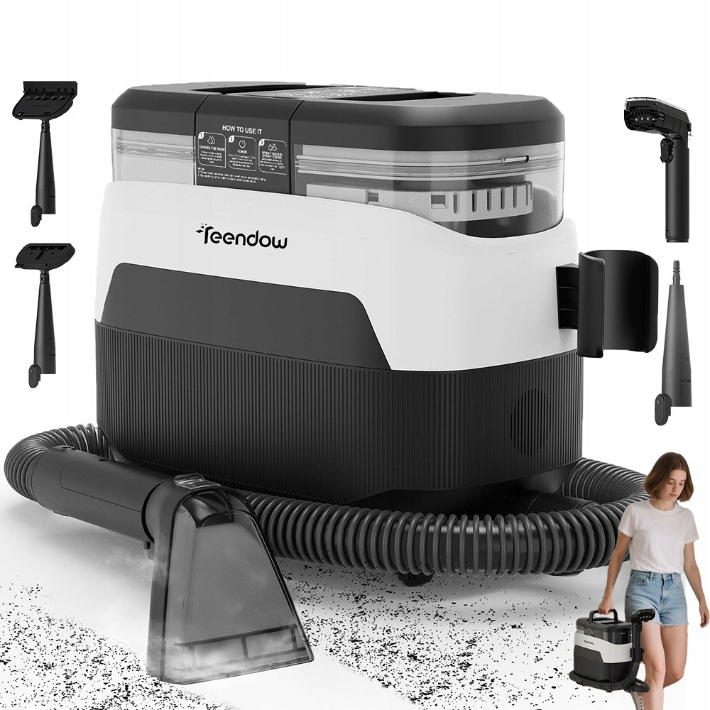 Teendow C6 MAX Steam Carpet Cleaner 3in1 1650W 12000Pa 2 Tanks