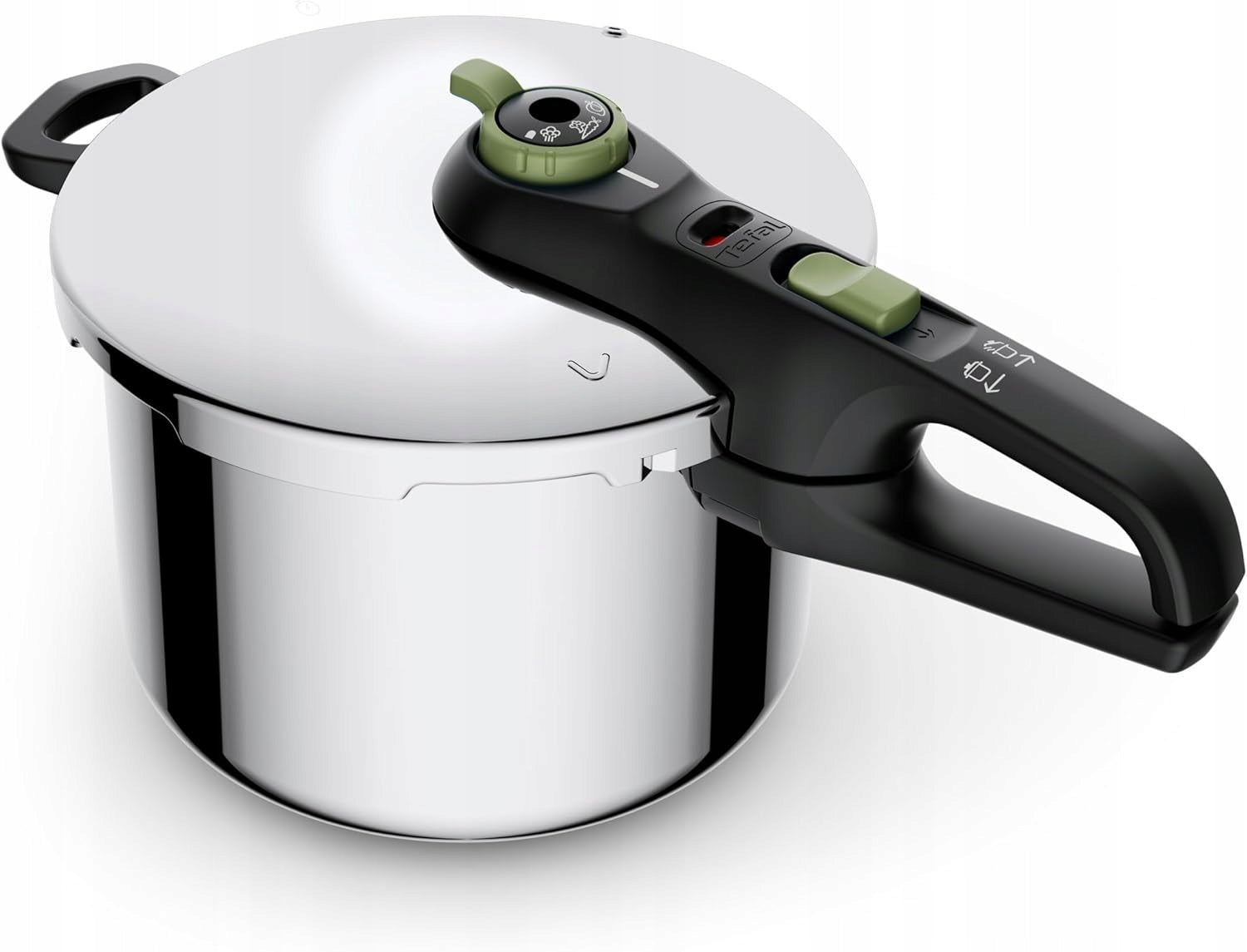 Tefal Pressure Cooker 6L Stainless Steel Induction 2 Programs Green to 6 People Brand Tefal