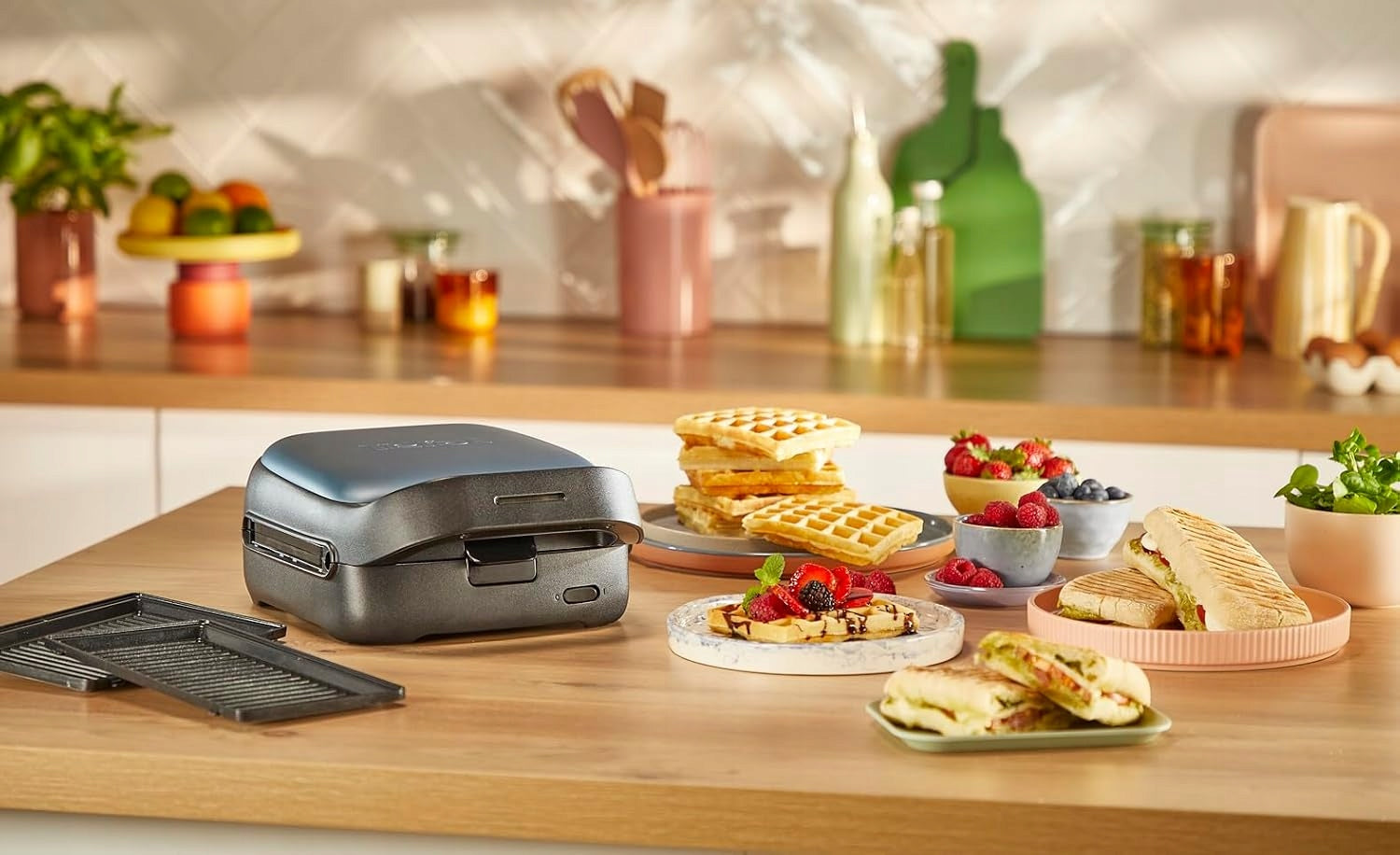 Tefal Sandwich and Waffle Maker 700W Ceramic Coating Brand no brand