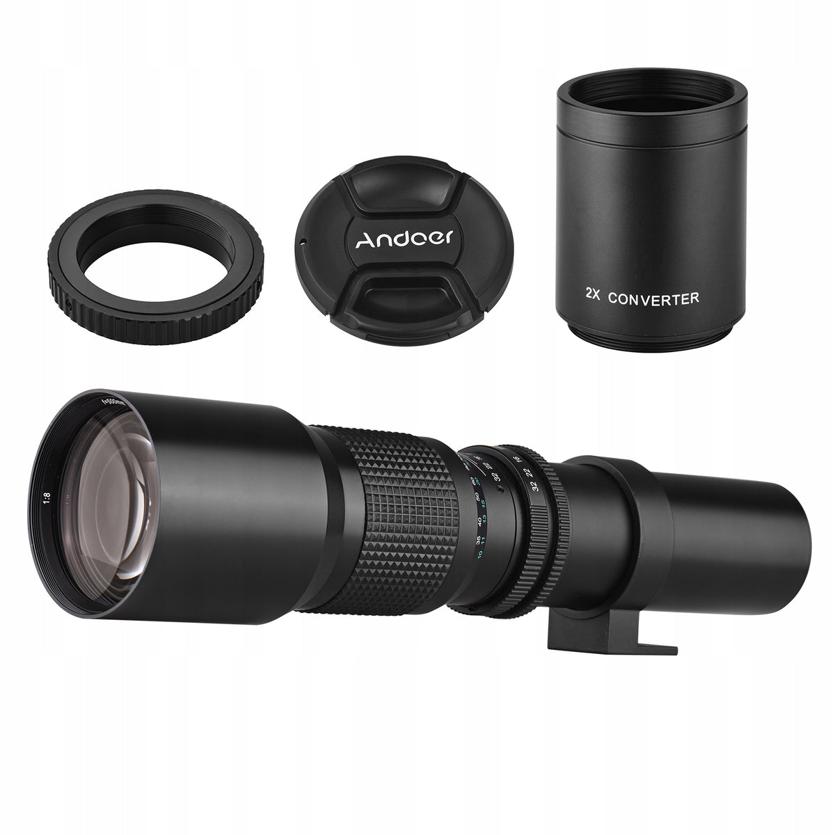 Telephoto lens kit Andoer 500 mm/1000 mm + 2X lens converter