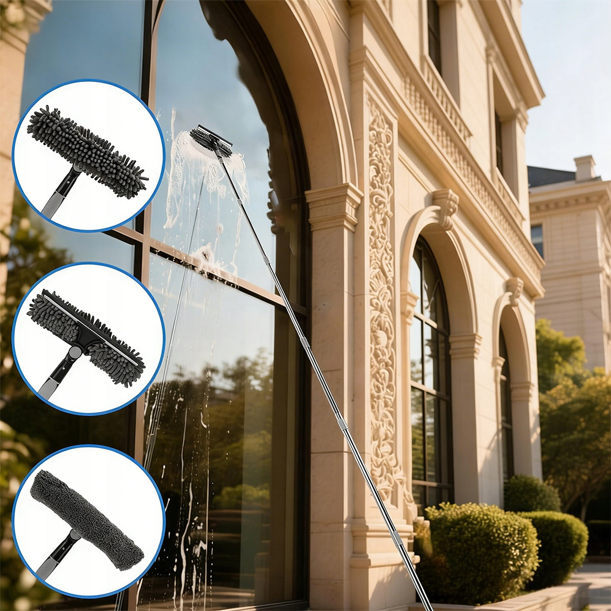 Telescopic Window Washer for Window Cleaning 2in1 Set Puller + Cleaner x 2 Packaging status original