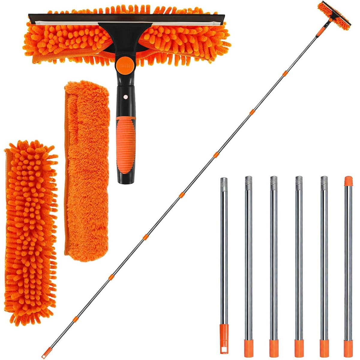 Telescopic Window Washer for Window Washing 2in1 Set Puller 2M