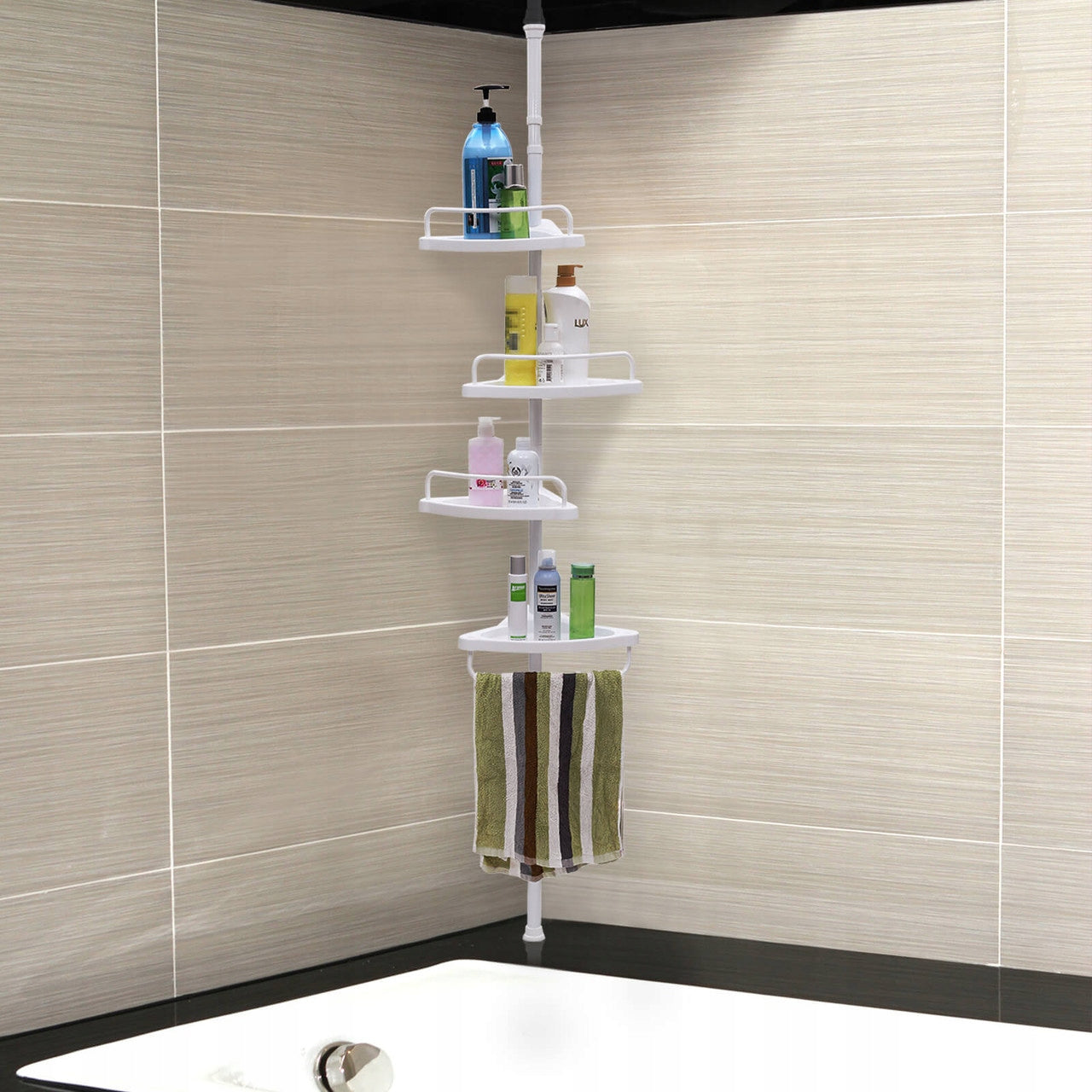 Telescopic bathroom corner shelf 85 to 305 cm without drilling Manufacturer code BCB001AV1 półka