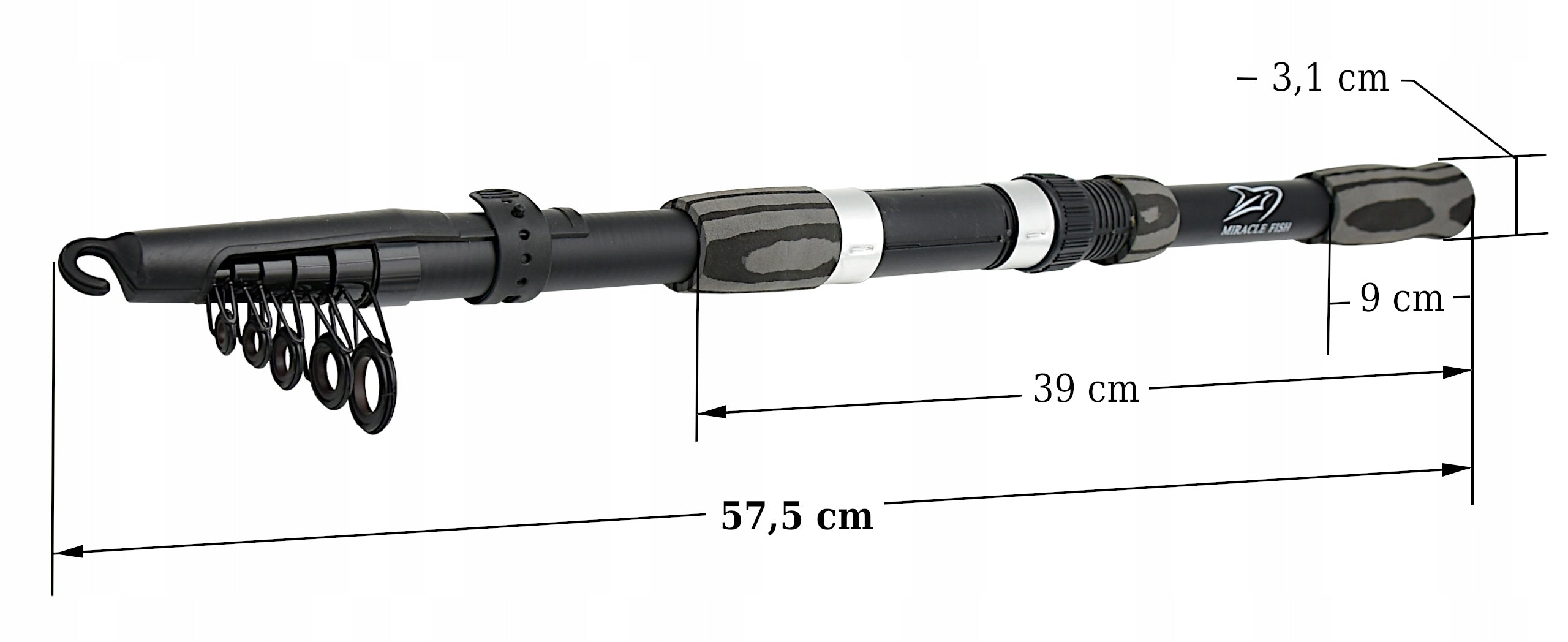 Telescopic fishing rod Miracle Fish TELESCOPE TRAVEL 300 cm WT: 30-80g 3,0 m Brand Miracle Fish