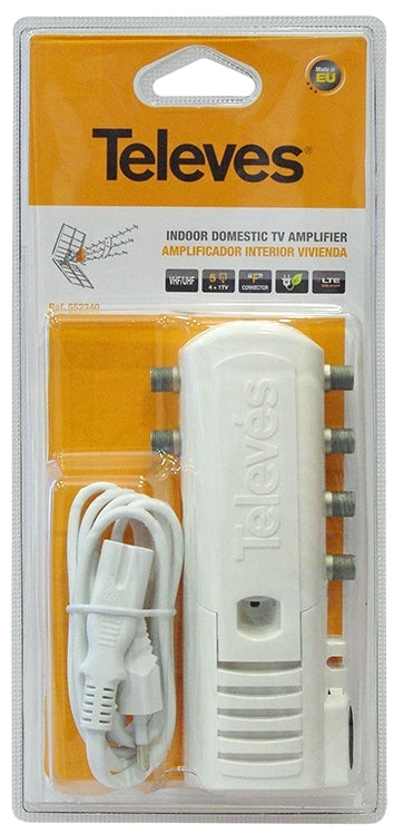 Televes 1/4 DVB-T2 Amplifier Splitter 5 TV Outputs for Set-top Box TV Manufacturer code Wzmacniacz DVB-T2 Televes 552320 5 Wyjść 1/4