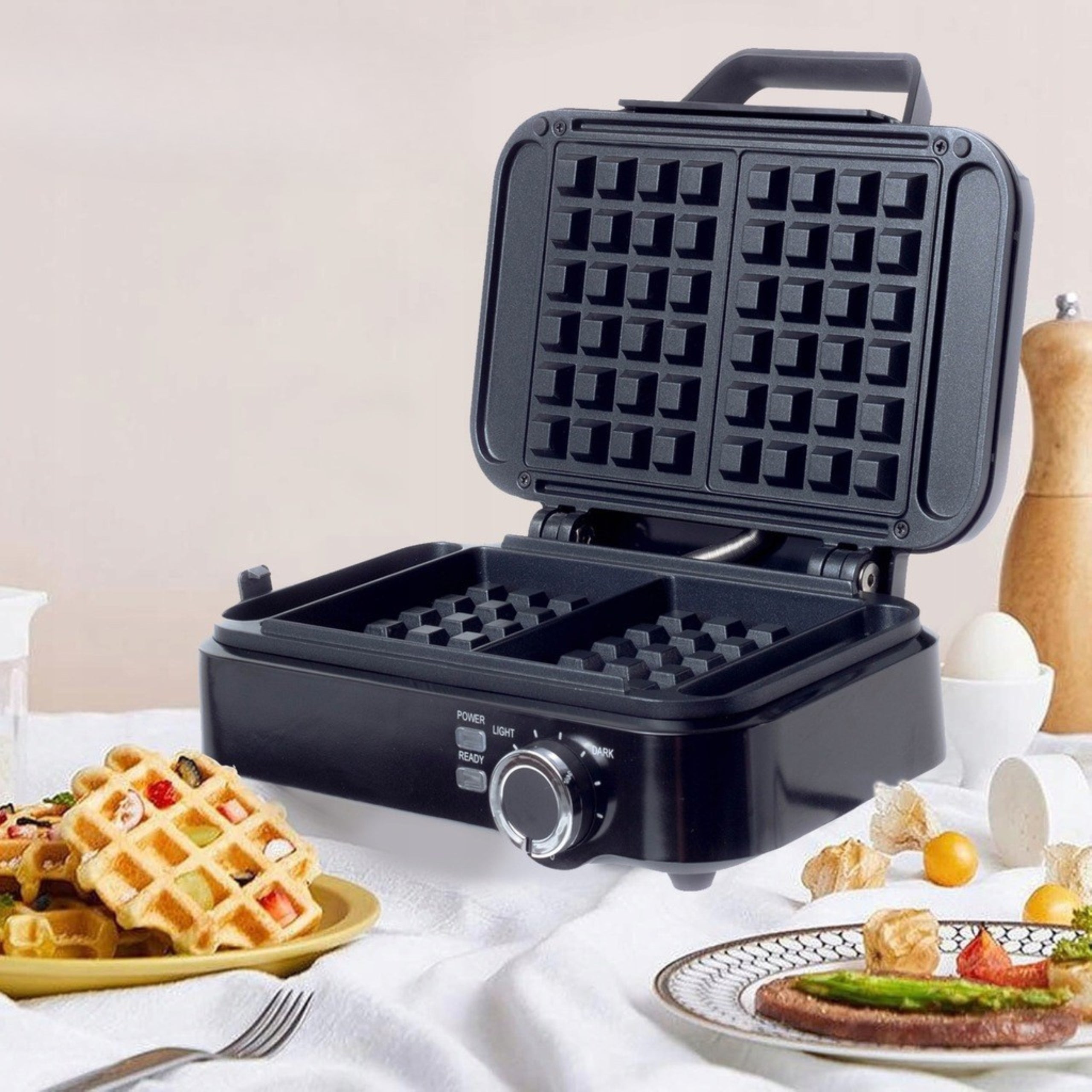 Temperature Adjustable Waffle Iron Non Leaking Solid 2000W for 2 Waffles Brand no brand