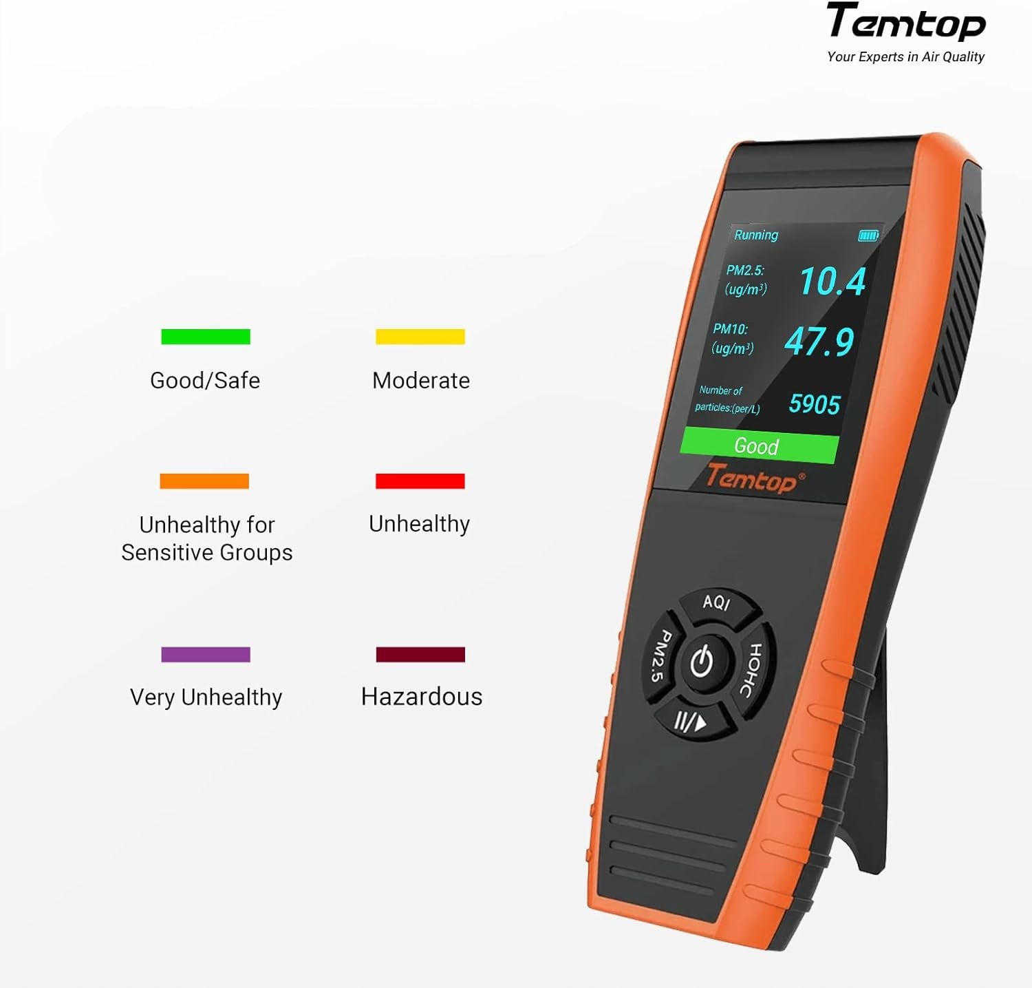 Temtop LKC1000S2nd Air Quality Detector Monitor Formaldehyde HCHO TVOC Brand Elitech