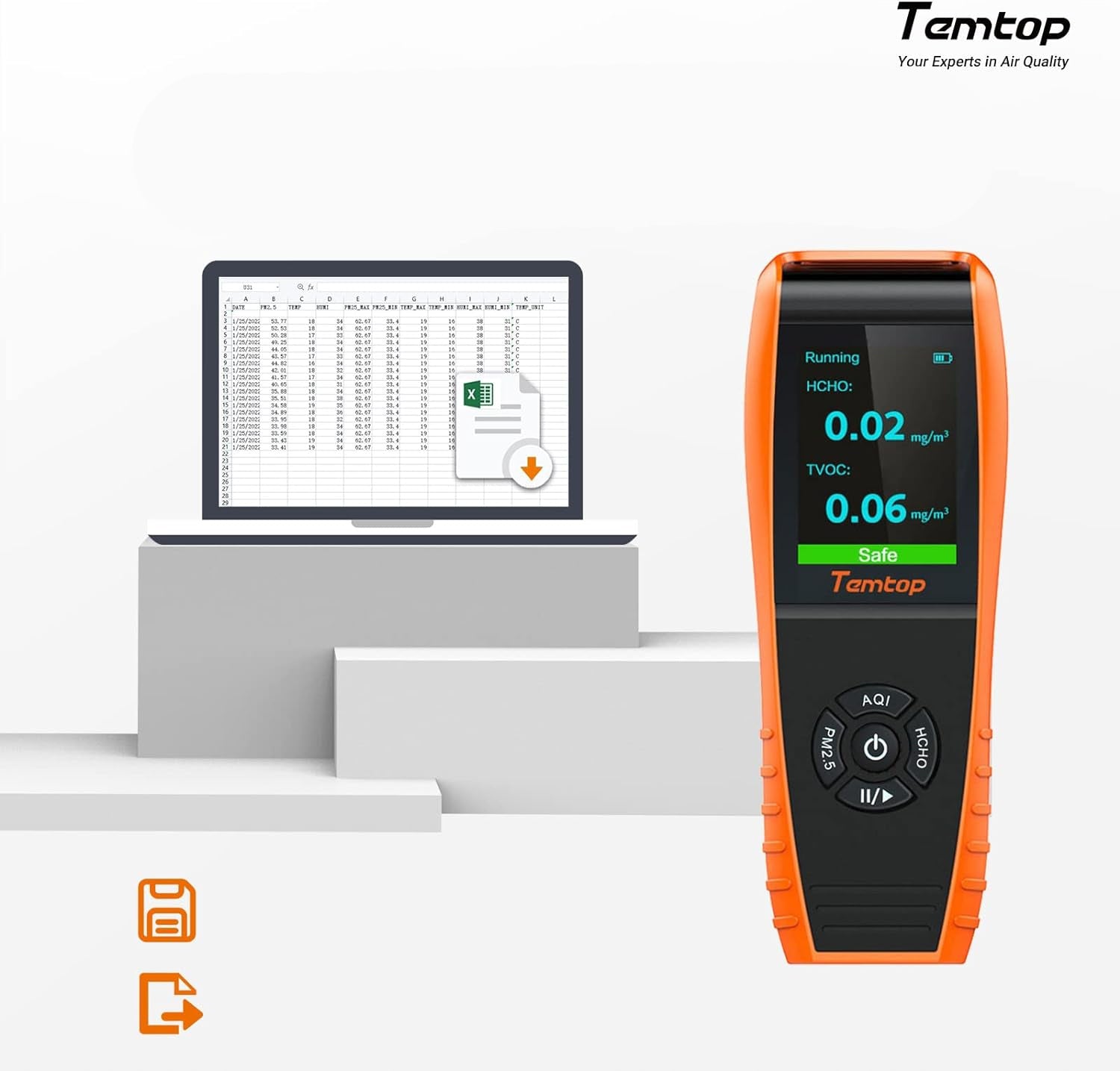 Temtop LKC1000S2nd Air Quality Detector Monitor Formaldehyde HCHO TVOC Manufacturer code LKC1000S2nd