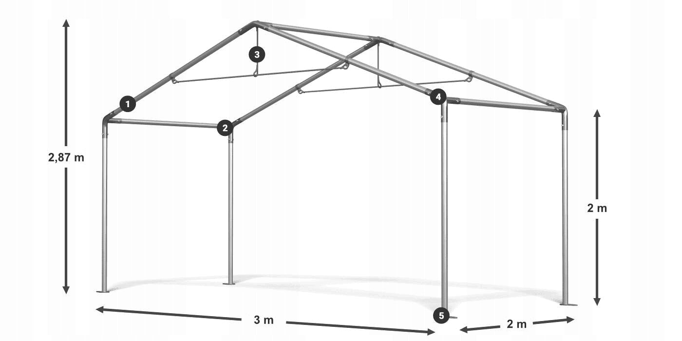Tent 3x2 Party Garden DAS 240 S VARIOUS COLORS Width 3 m