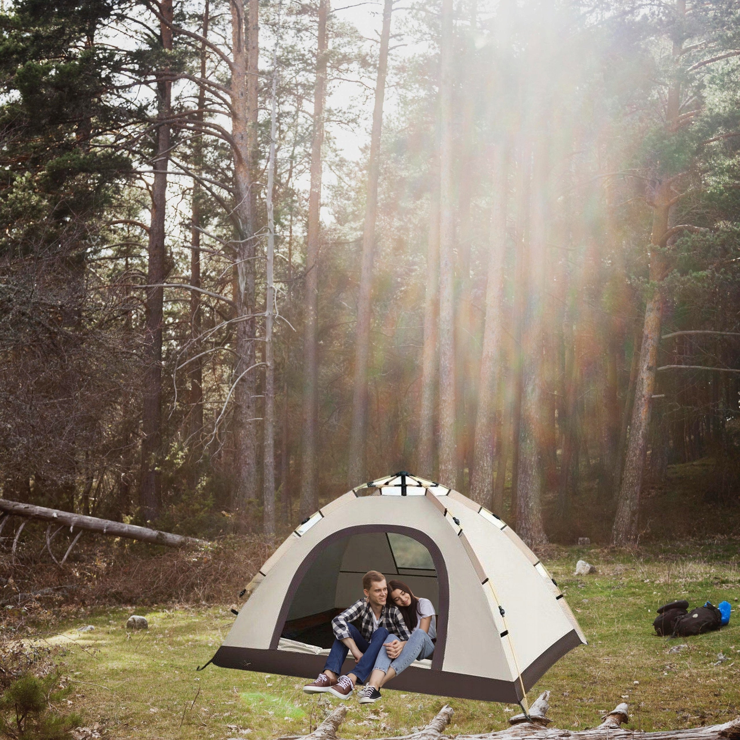 Tent 5-person tourist automatic window waterproof camping 200x200cm Model Namiot TURYSTYCZNY Z OKNAMI