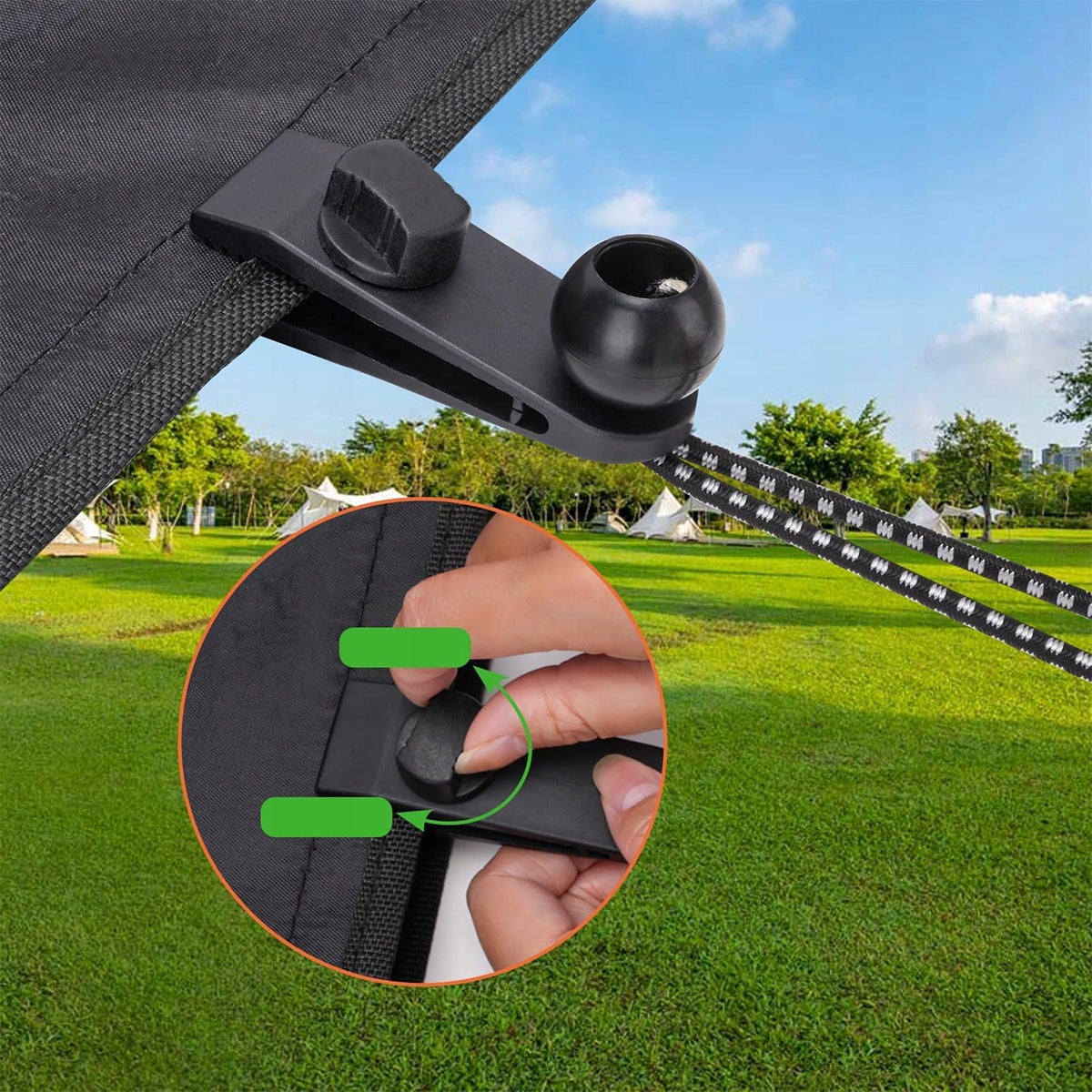 Tent Tarpaulin Clips Tarpaulin Tensioners with Rubber Ball 36pcs Brand no brand