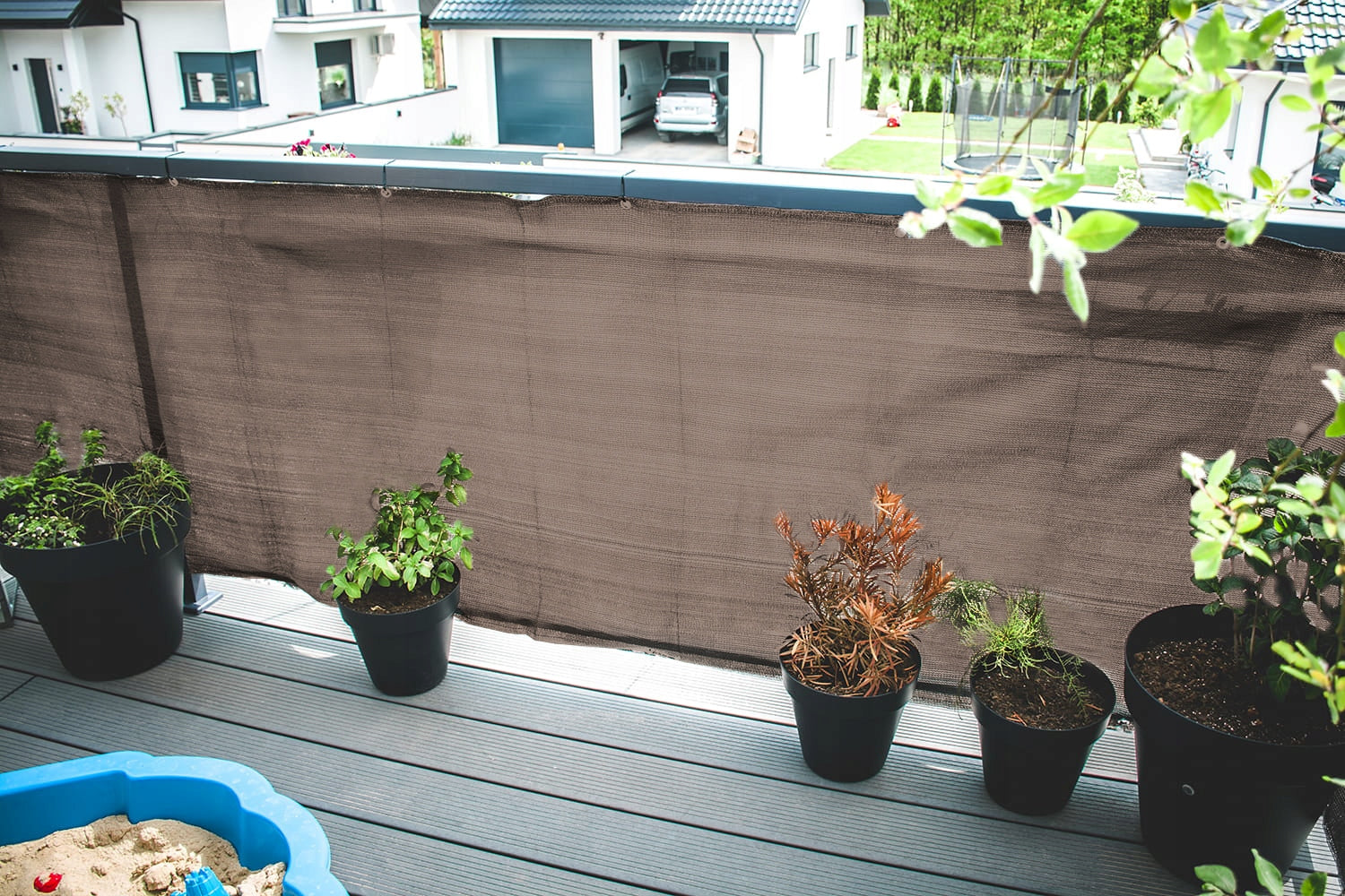 Terrace cover fence mesh balcony shading mat brown 1×5 m Packaging status original