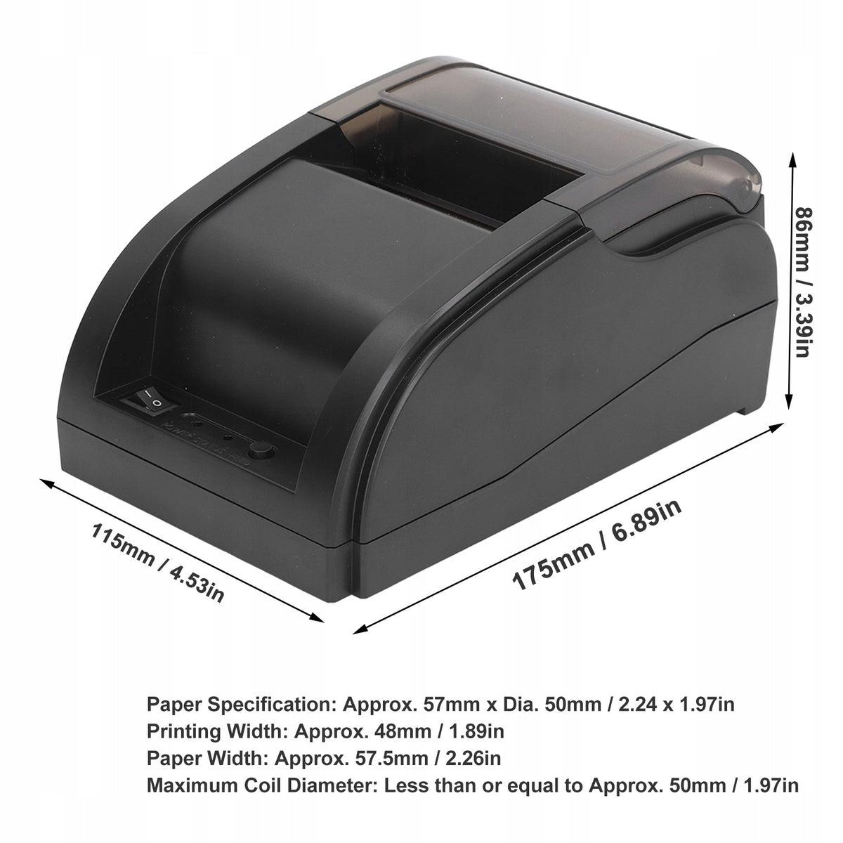 Thermal Printer Portative Mobile Bluetooth USB Mini for Cash Registry Manufacturer code 1019230019712
