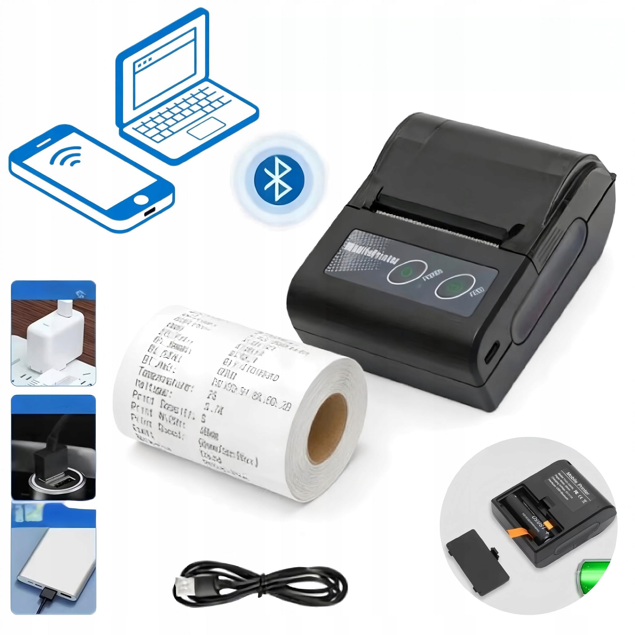 Thermal Receipt Printer 58mm Bluetooth Wireless Mobile For Shop