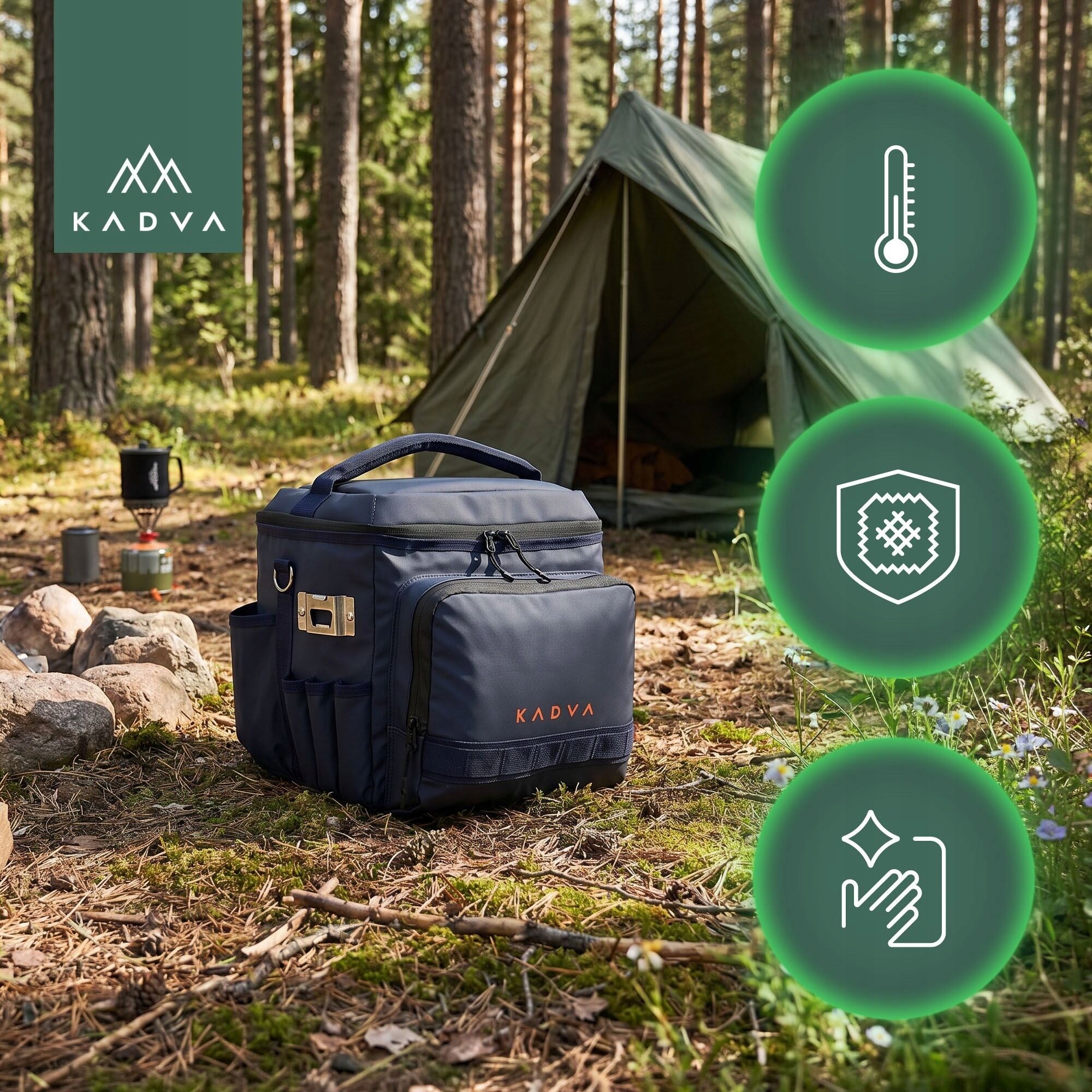 Thermal bag KADVA Antarctica 37l navy blue PORTABLE REFRIGERATOR FOR CAMPING Manufacturer code KDV-B5C032