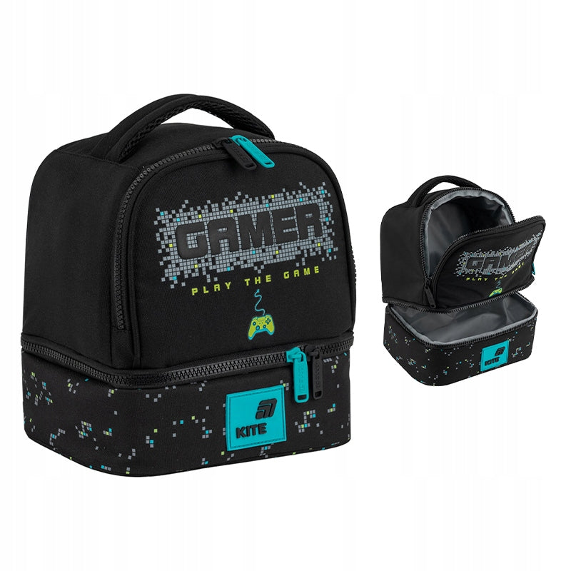 Thermal bag for boys two-chamber Gamer black Kite