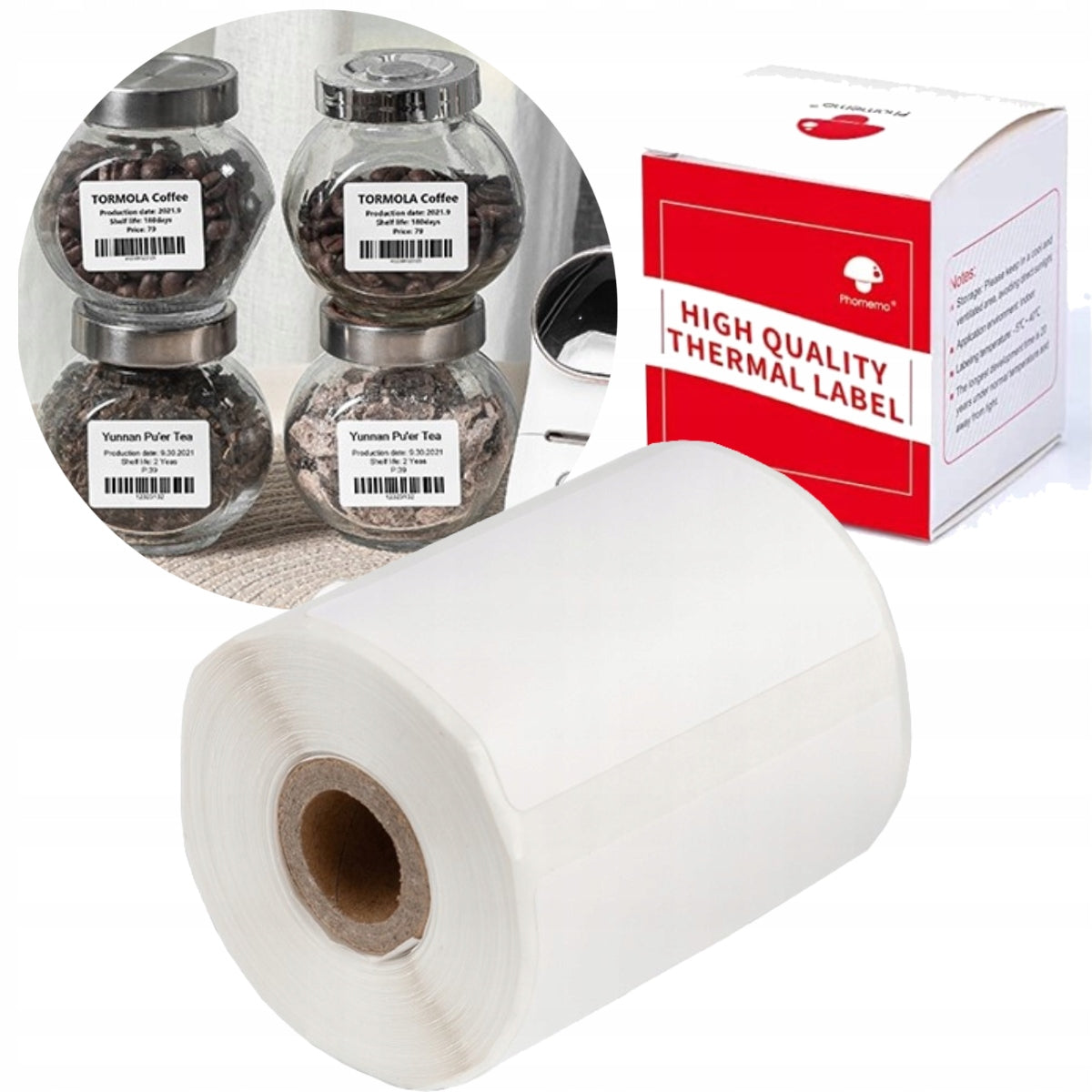 Thermal labels white self-adhesive 50x30mm x230 Phomemo M110 M150 M221
