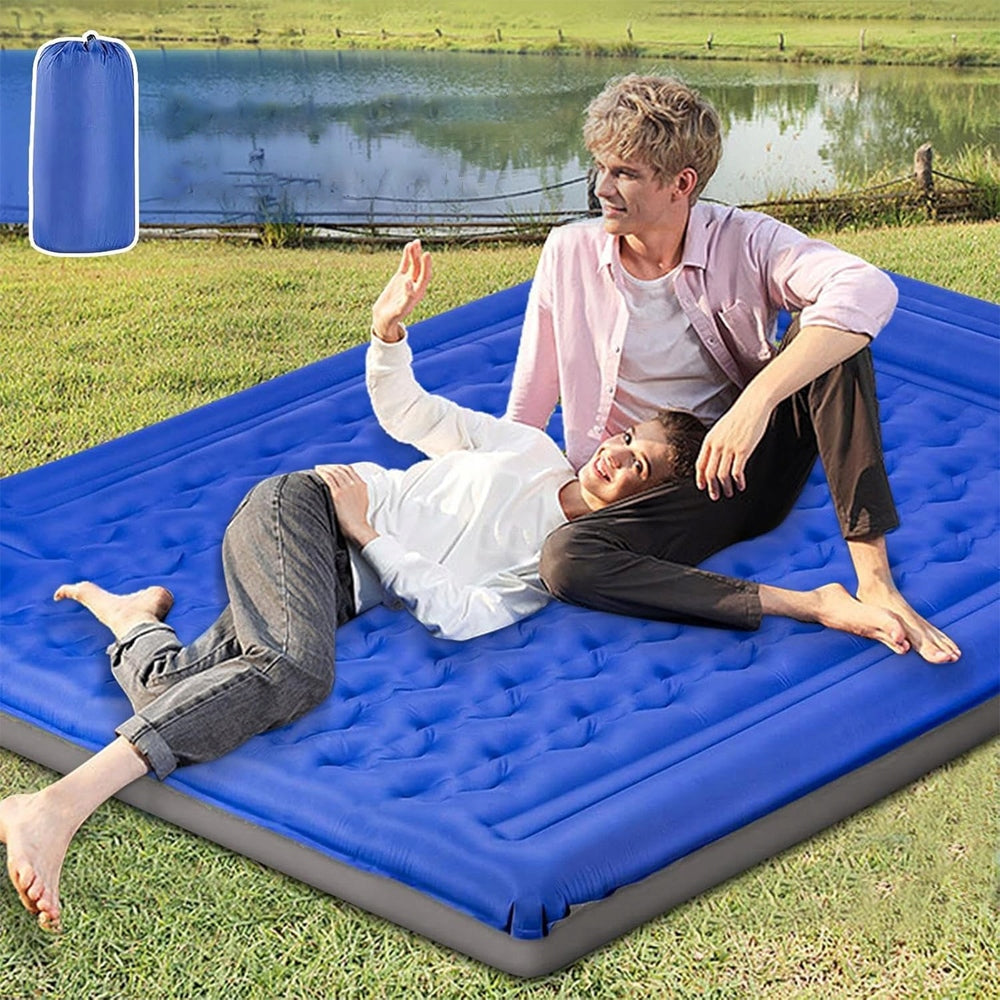 Thick Double Inflatable Mattress 200x140x13cm with Pump for Camping Manufacturer code Gruby Materac Dmuchany Dwuosobowy