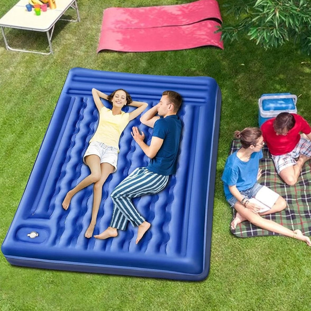 Thick Double Inflatable Mattress 200x140x13cm with Pump for Camping Packaging status original