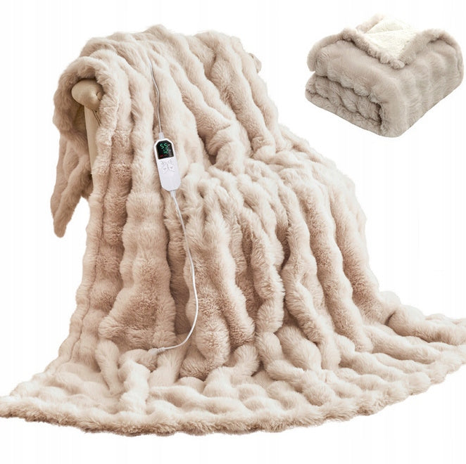 Thick ELECTRIC BLANKET like RABBIT FUR heating mat SHERPA 130x180