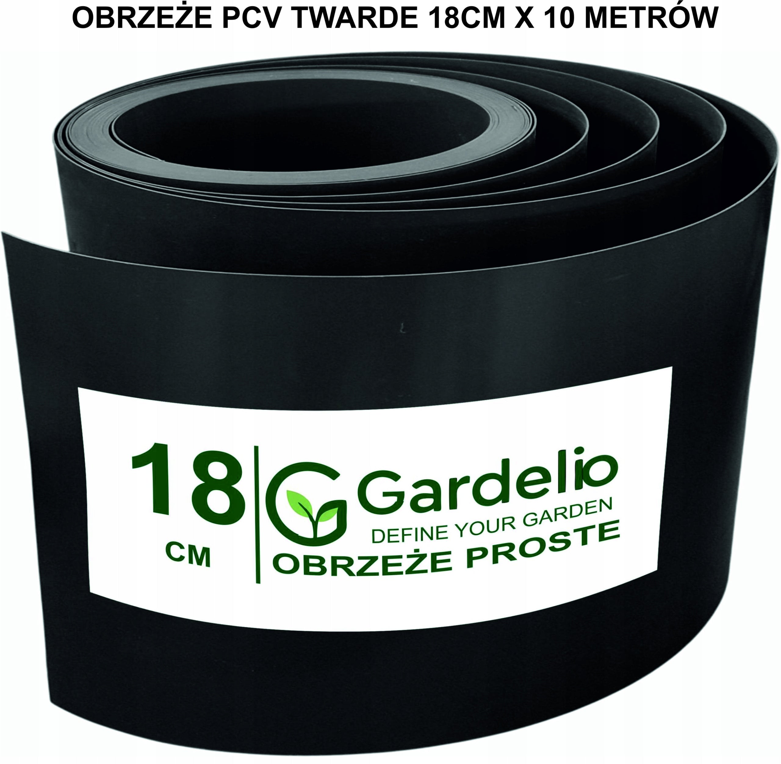 Thick Rigid Lawn Edge Hard PVC - 18CM x 10 meters - GARDELIO