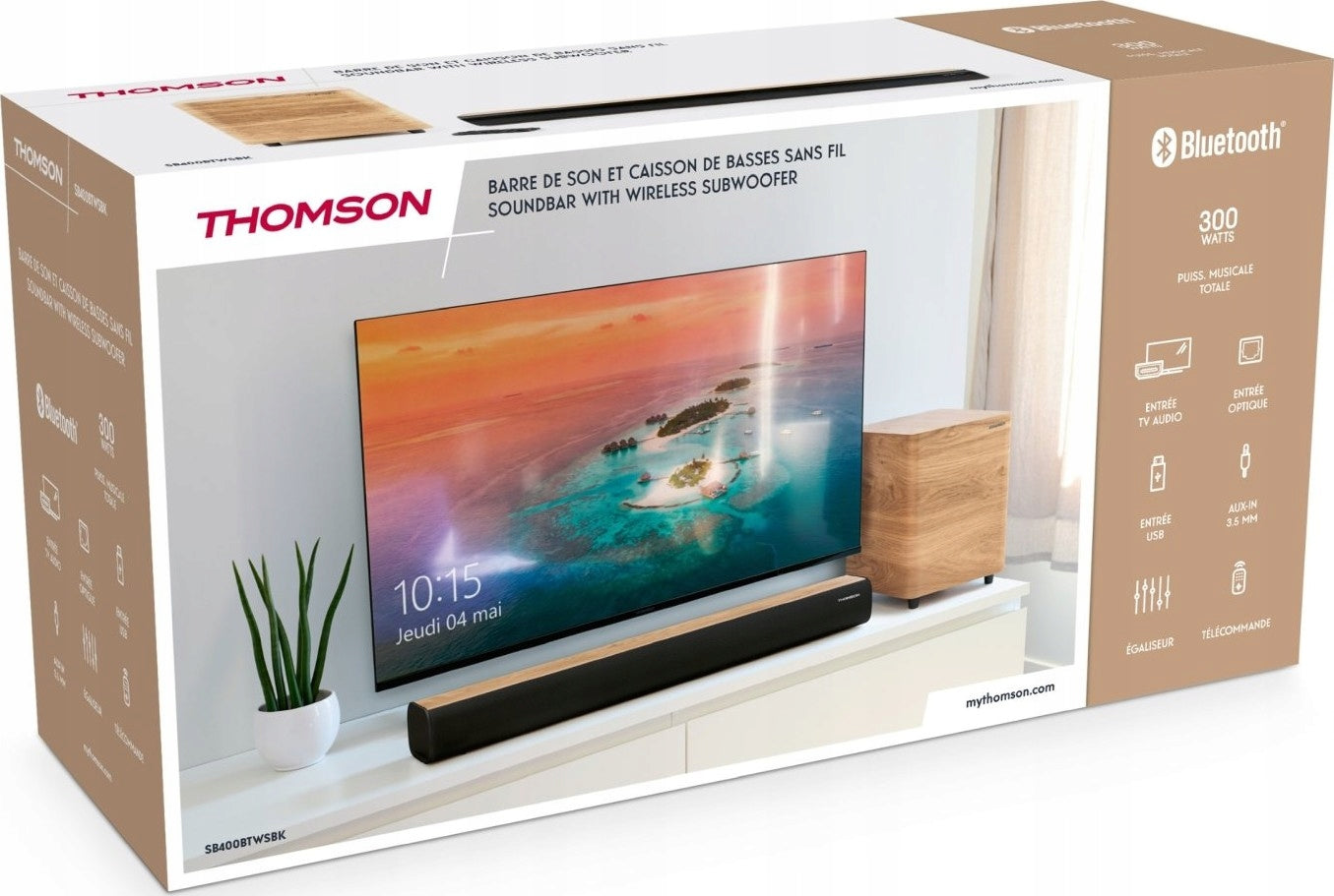 Thomson COSY Soundbar with Wireless Subwoofer BLACK SB400BTWSBK