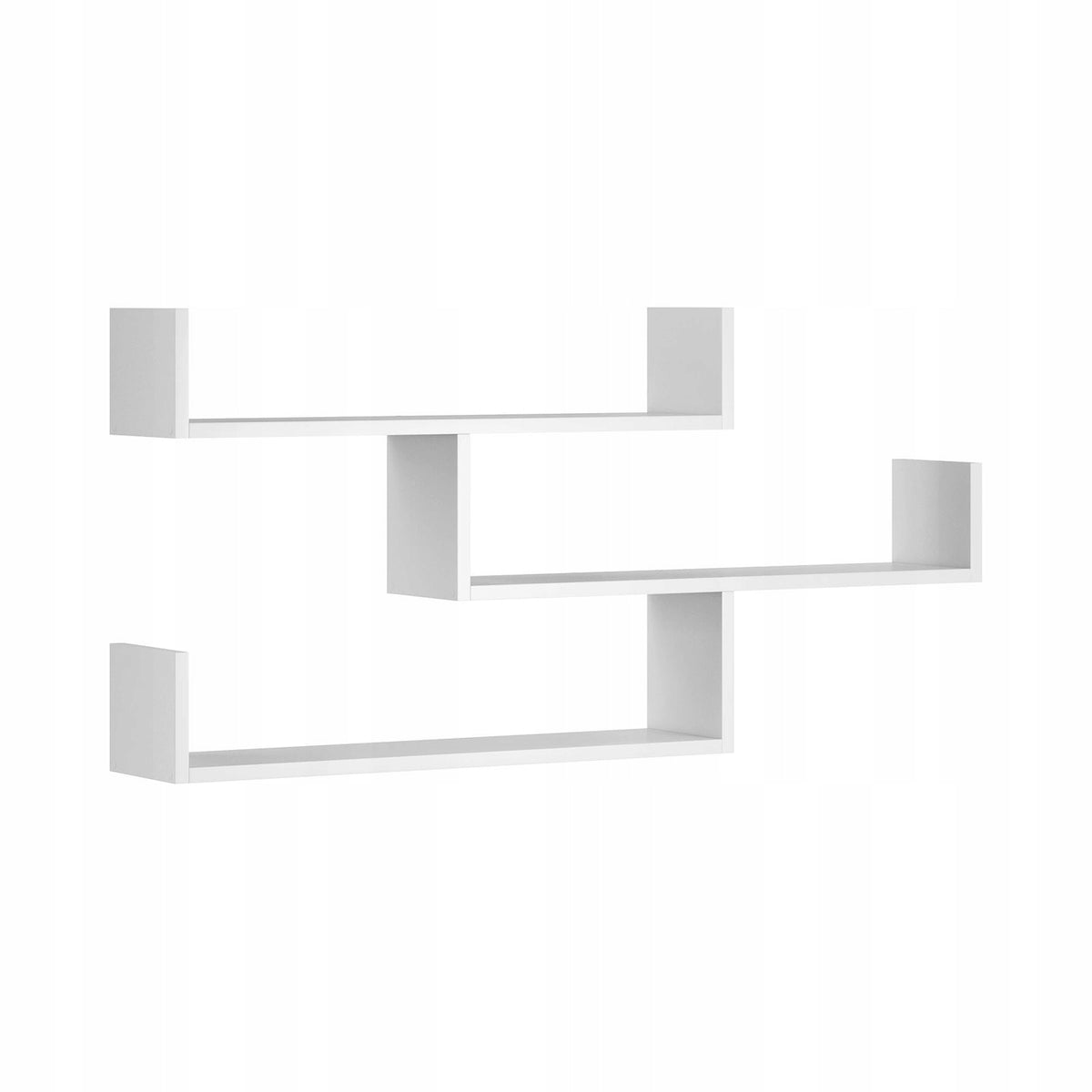 Three-level hanging shelf modern wall shelf for living room 119 cm white