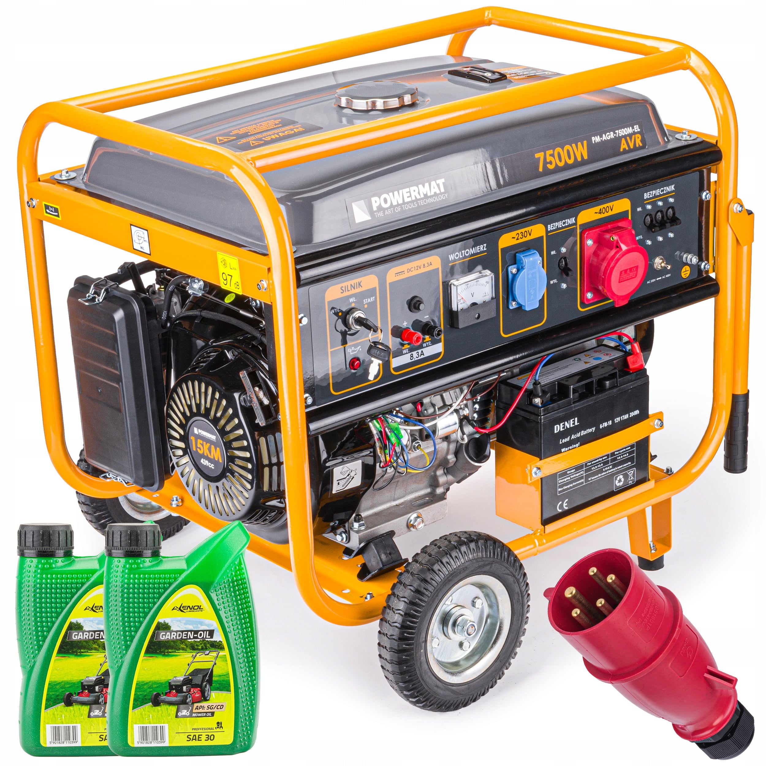 Three-phase portable generator set Powermat 7500 W petrol