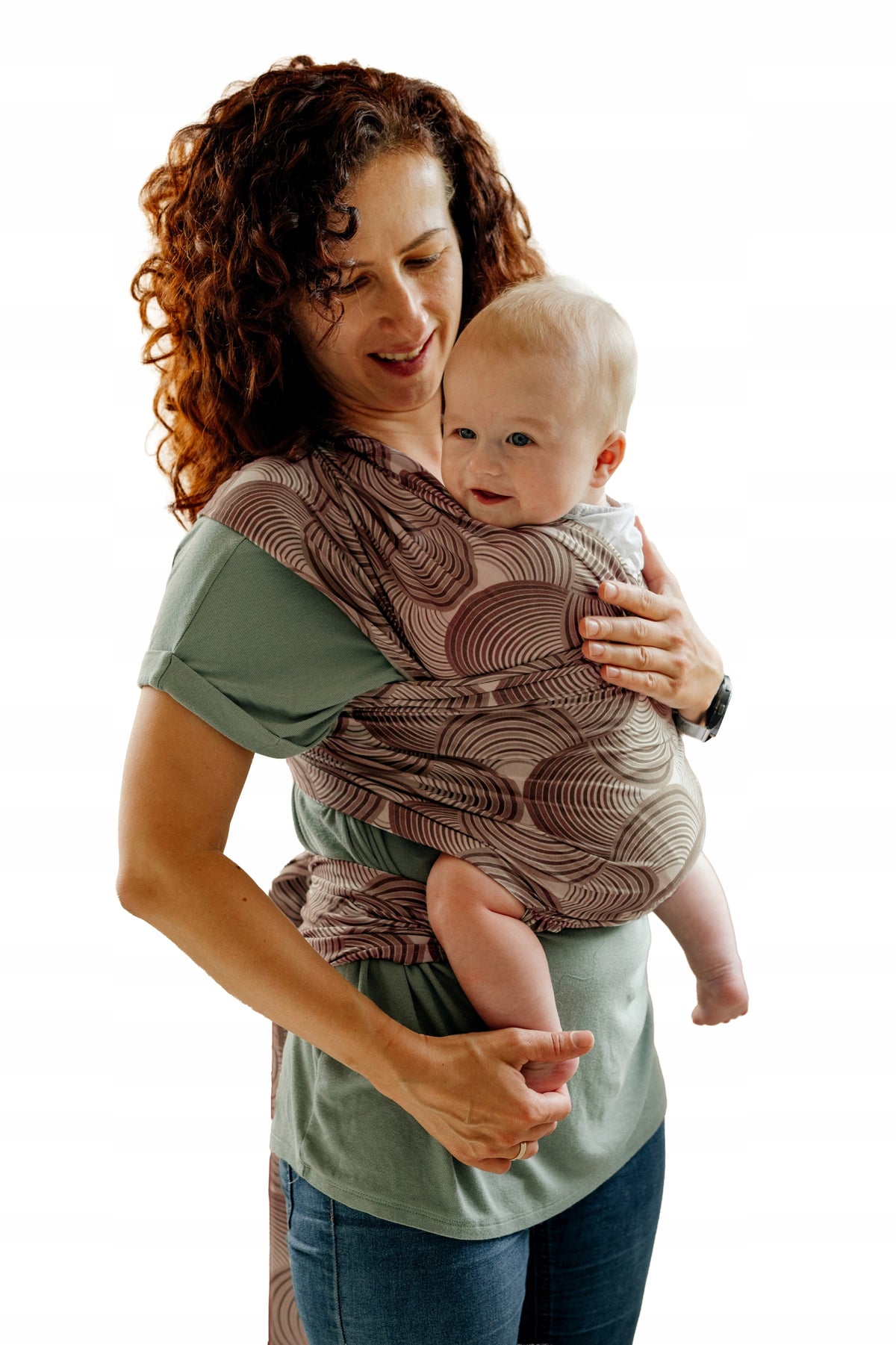 Tie scarf for carrying a child -shades of Beige and Brown