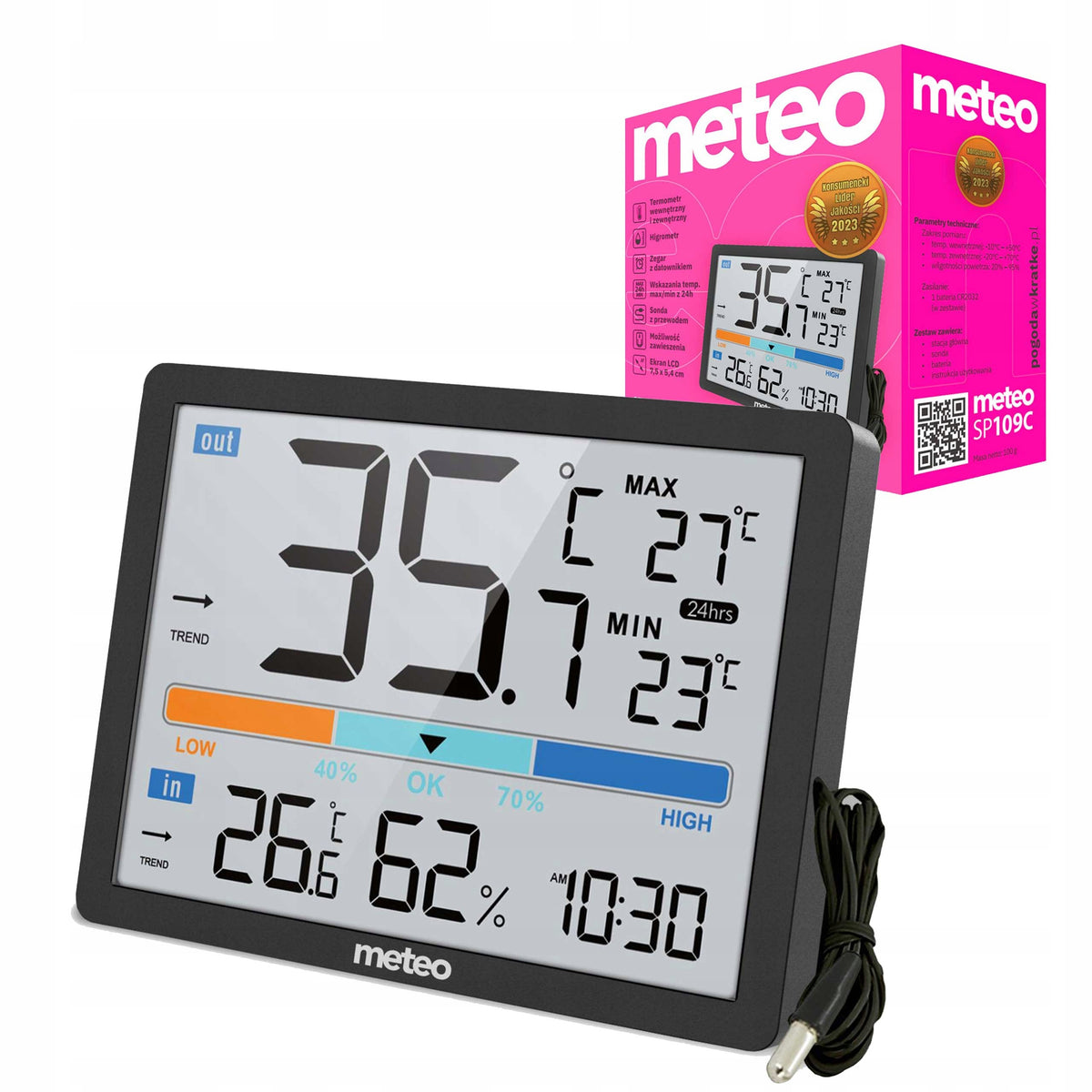 Tiny weather station with sensor on 1,5m METEO SP109 cable