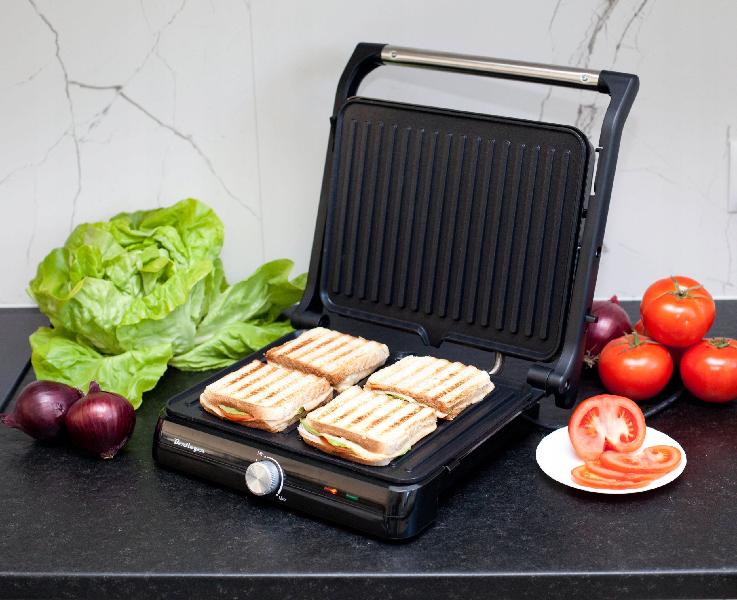 Toaster BERLINGER electric grill| panini toaster | folding 180° 2400W Brand Berlinger