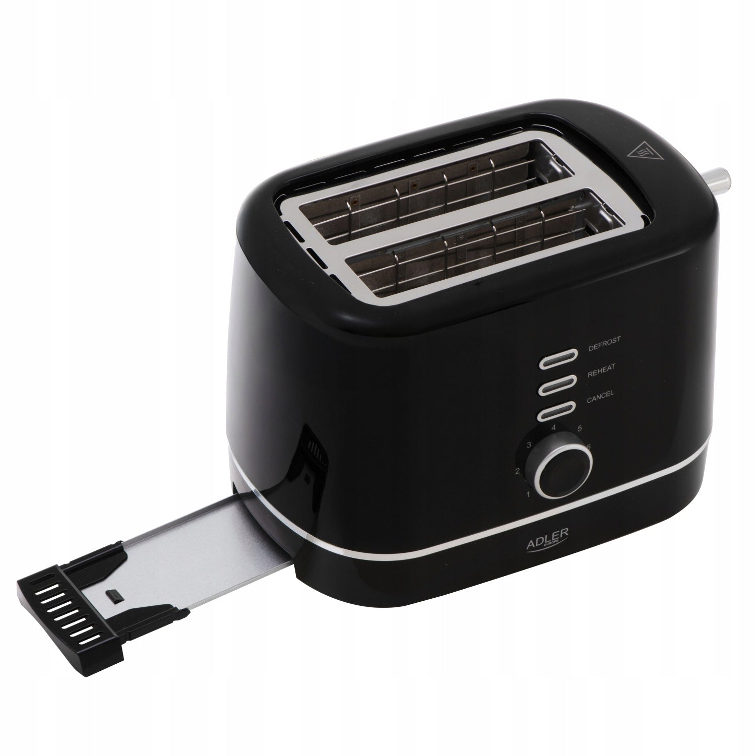 Toaster Black Adler 850W 7 Levels Toasting Defrosting Grate for Rolls Packaging status original