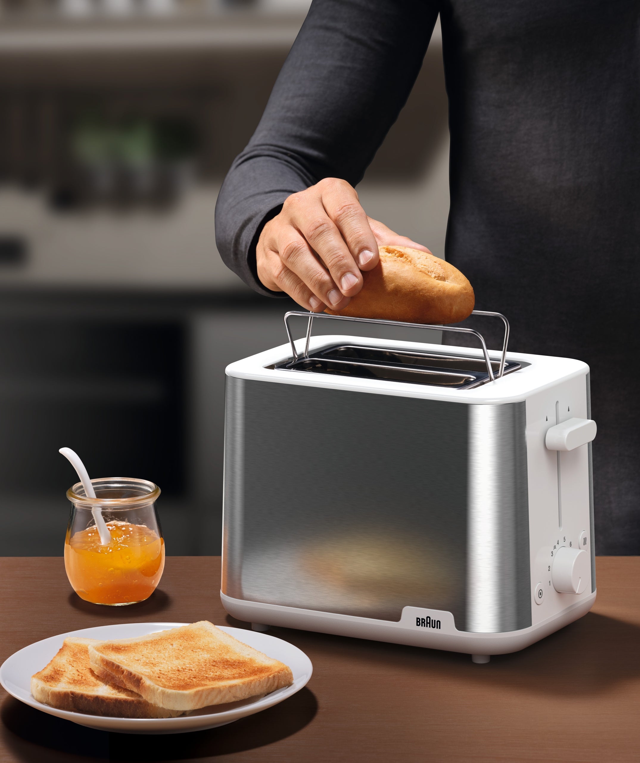 Toaster Braun HT 1510 silver/grey 900 W Manufacturer code 0X23010033
