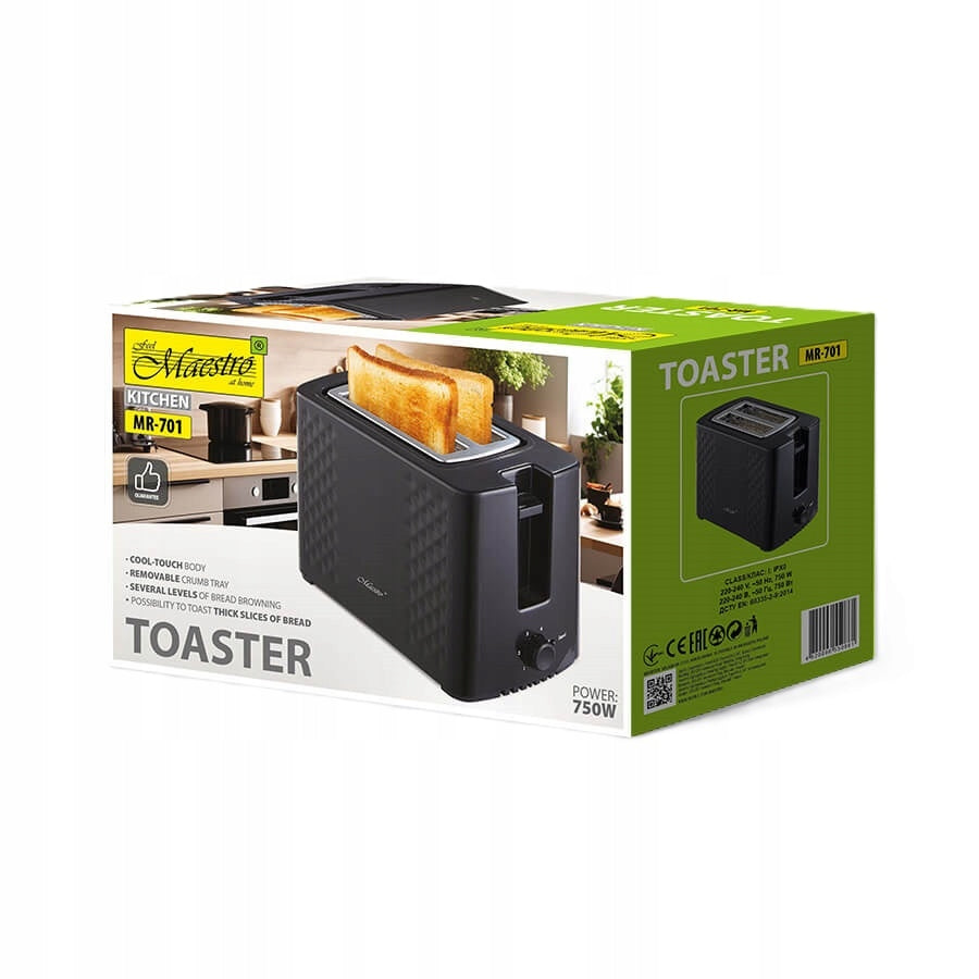 Toaster Bread sandwich maker BLACK 750W | Maestro MR-701 Brand Maestro