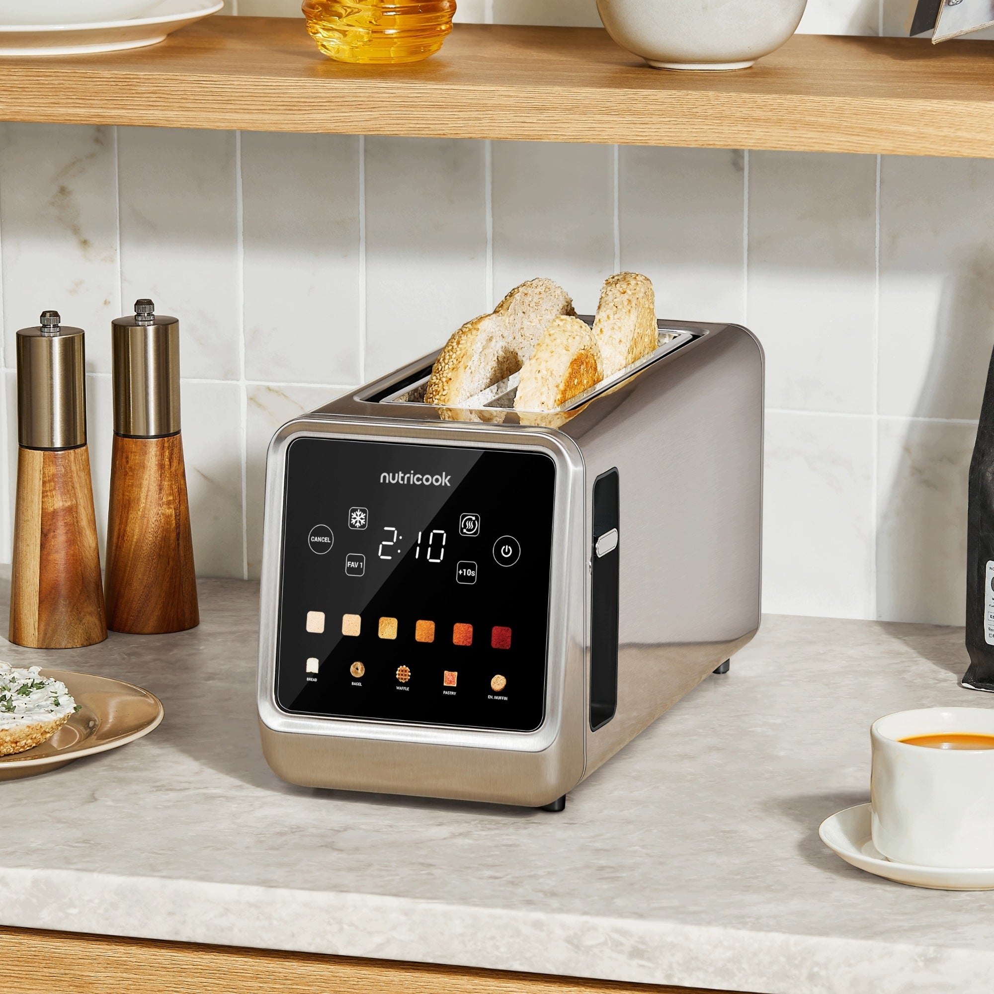 Toaster Digital Toast Nutricook Toasti 4 1450W Screen Grating