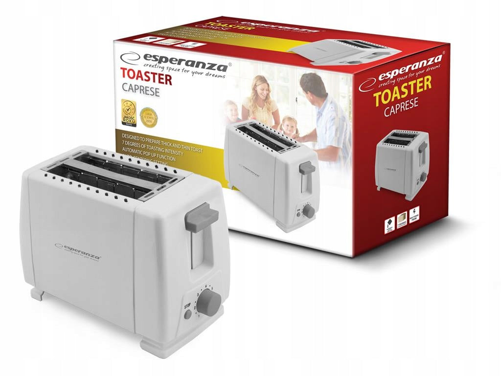Toaster Esperanza Caprese EKT001 (600W; white) Power rating 600 W