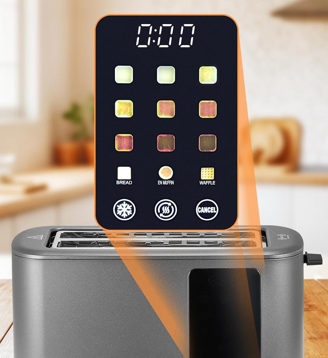 Toaster FOHERE TA7009C-GS 4 slices TOUCH 1400W PREMIUM TRAY GRATE LARGE! Packaging status original