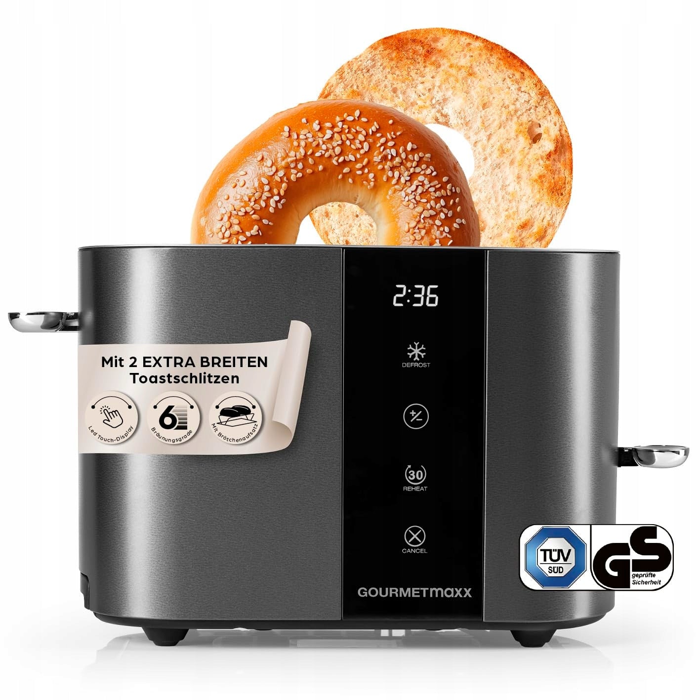 Toaster Gourmetmaxx 15679 silver/grey 800 W