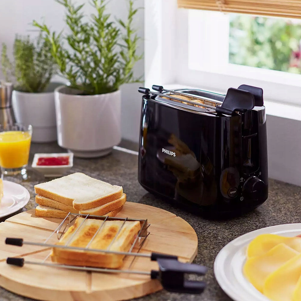 Toaster Philips Daily Collection HD2583/90 black adjustable 600 W grate Power rating 600 W
