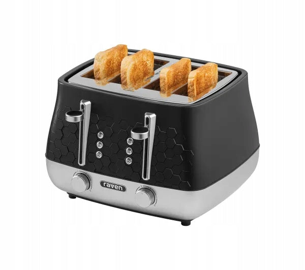 Toaster Raven ET009 4 toast simultaneously Black 1800 W