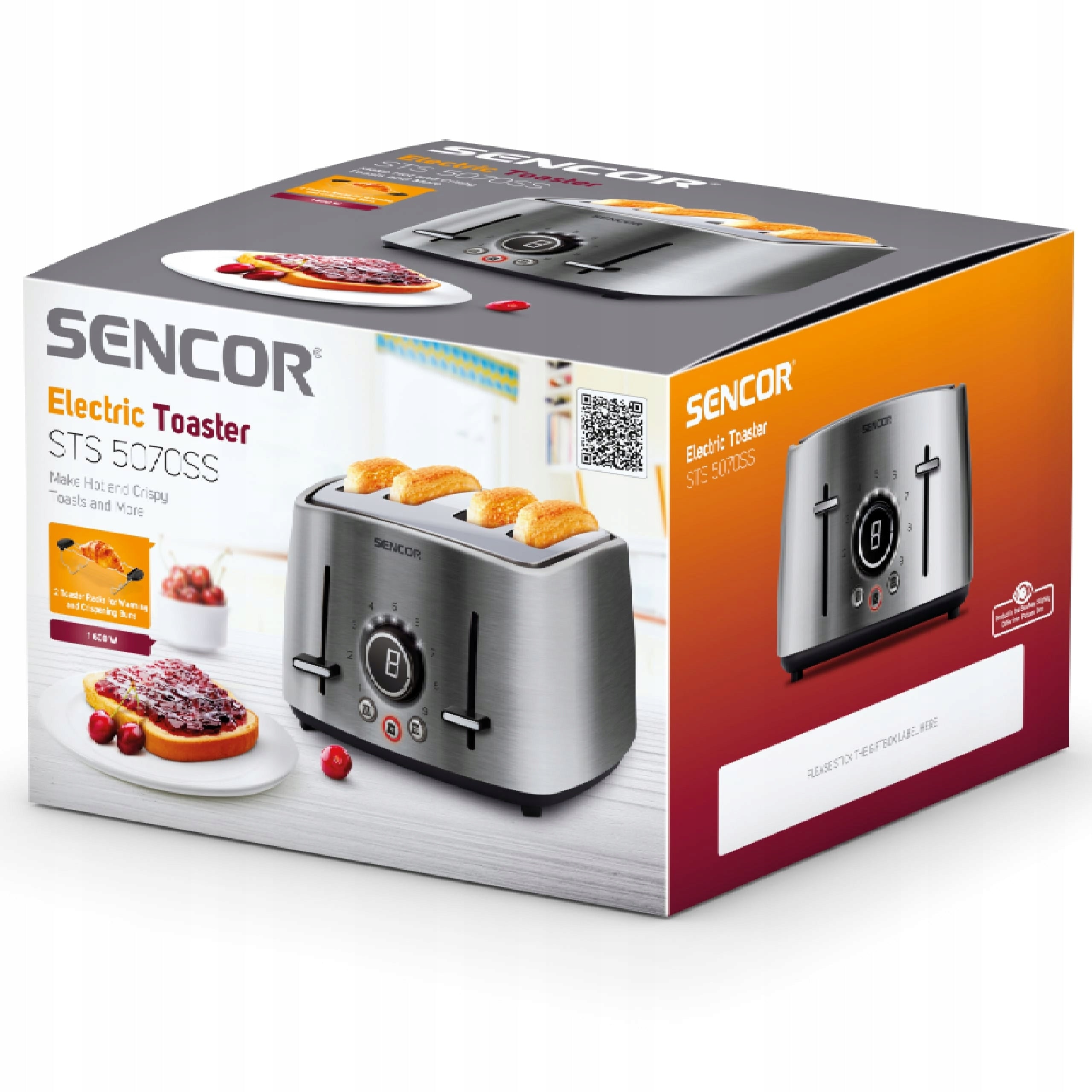 Toaster Sencor STS 5070SS ADJUSTABLE 4 Slices 1600W Packaging status original