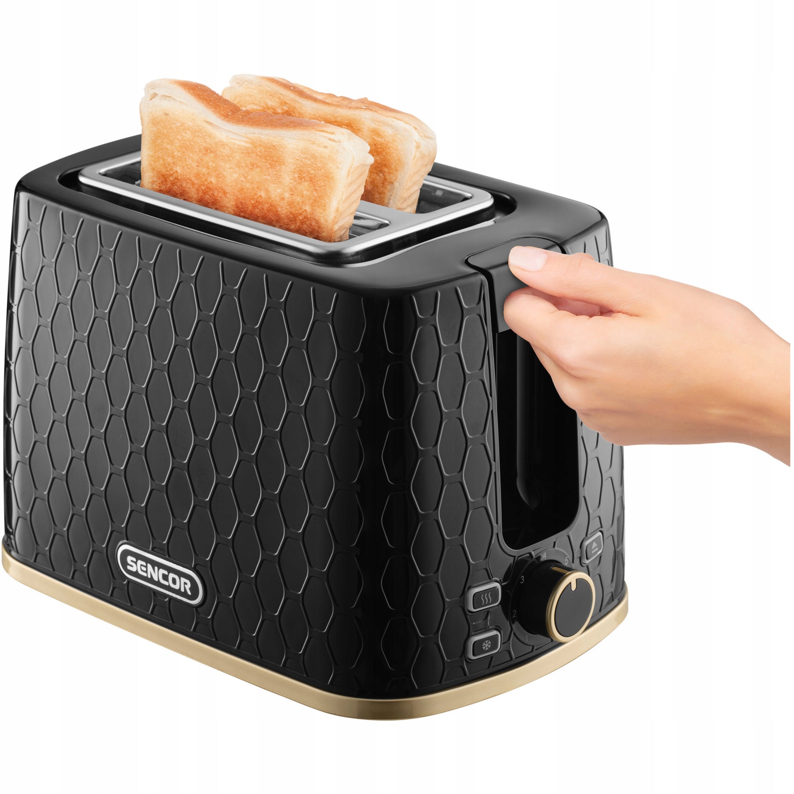 Toaster Sencor STS 7201BK 930W 2SANDWICHES STYLISH DESIGN TIMER 7Pozimów Black Packaging status original