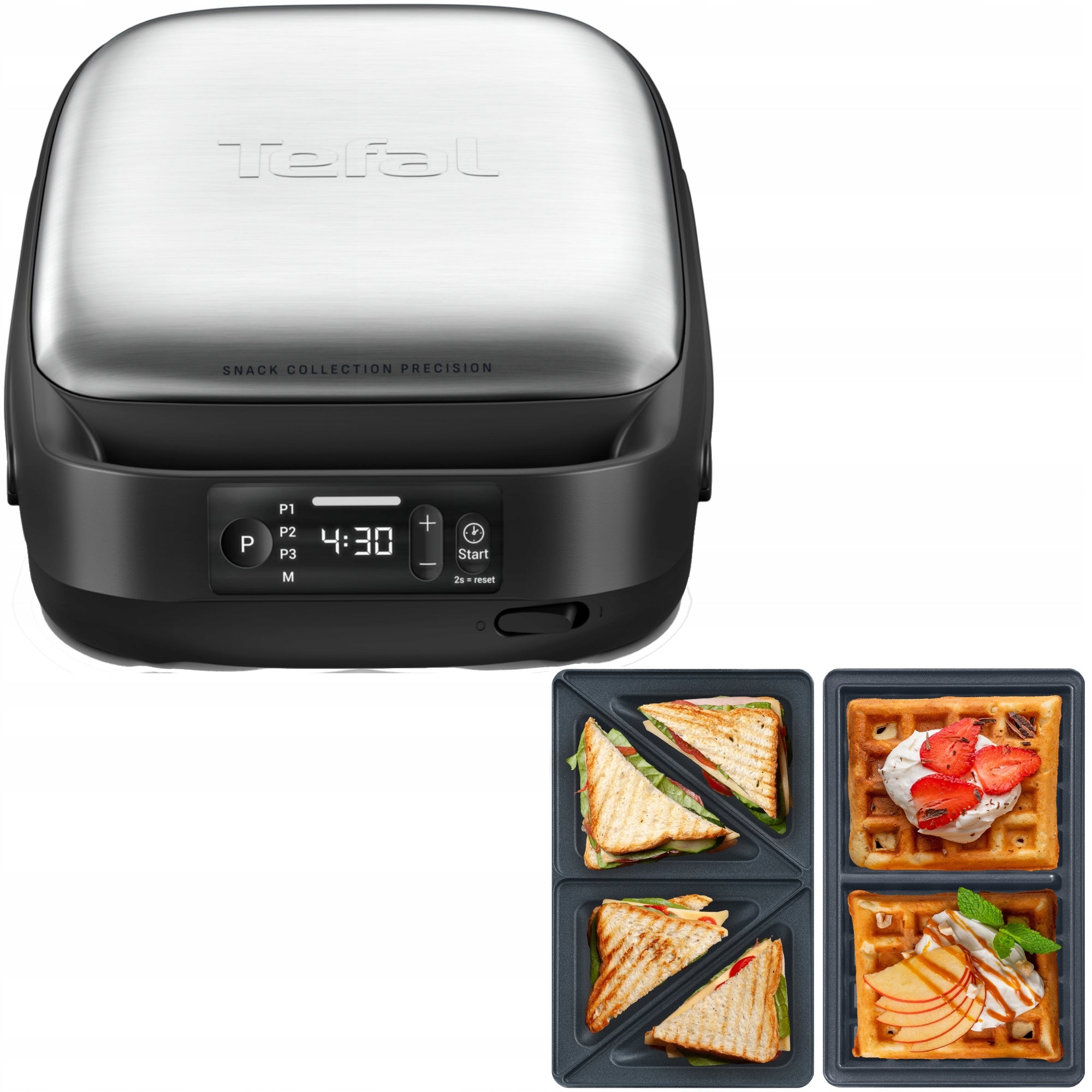 Toaster Waffle Iron for sandwiches TEFAL Snack Collection SW872BF0 700W