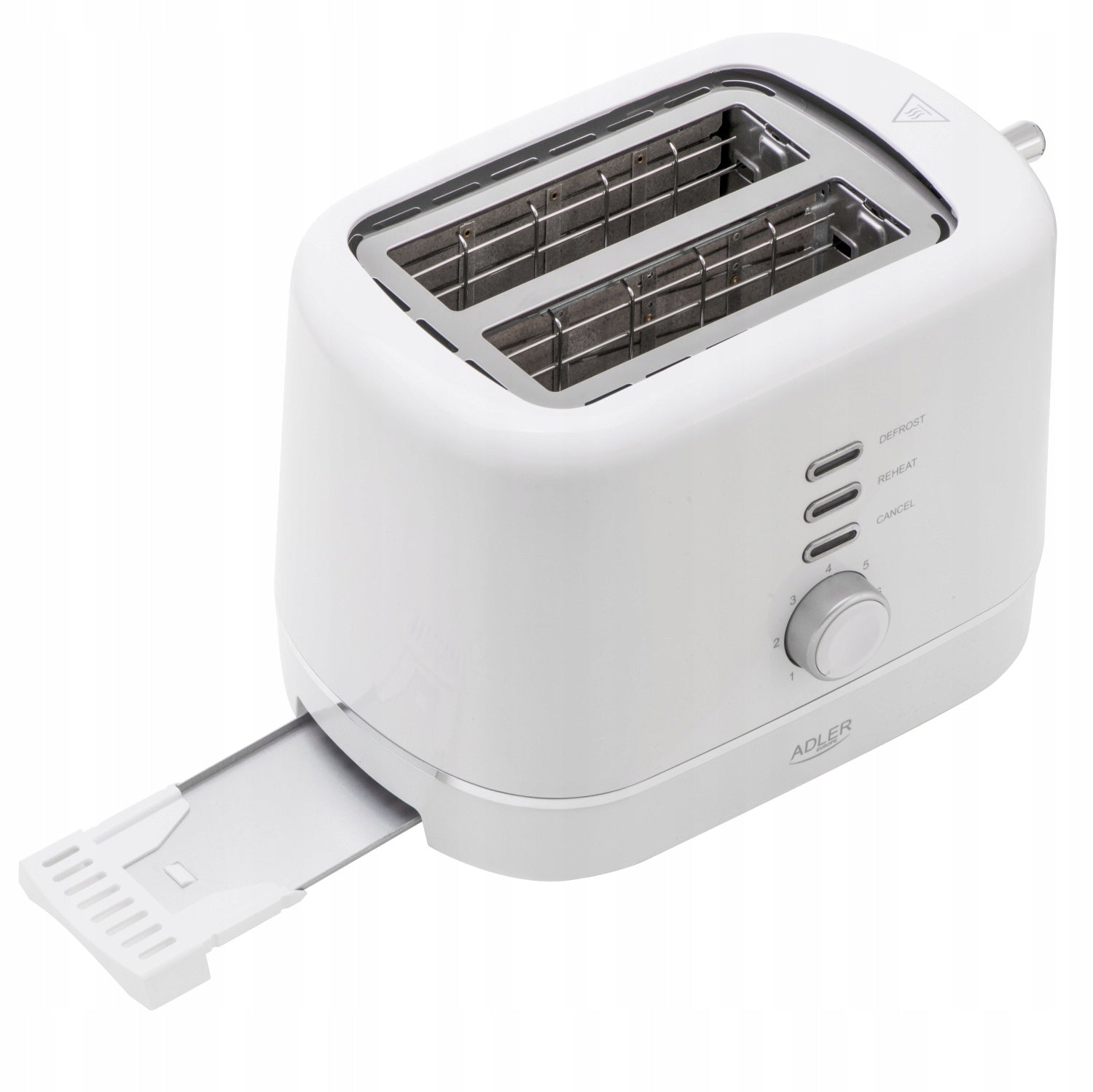 Toaster White Adler 850W 7 Levels Toasting Defrosting Grate for Rolls Packaging status original